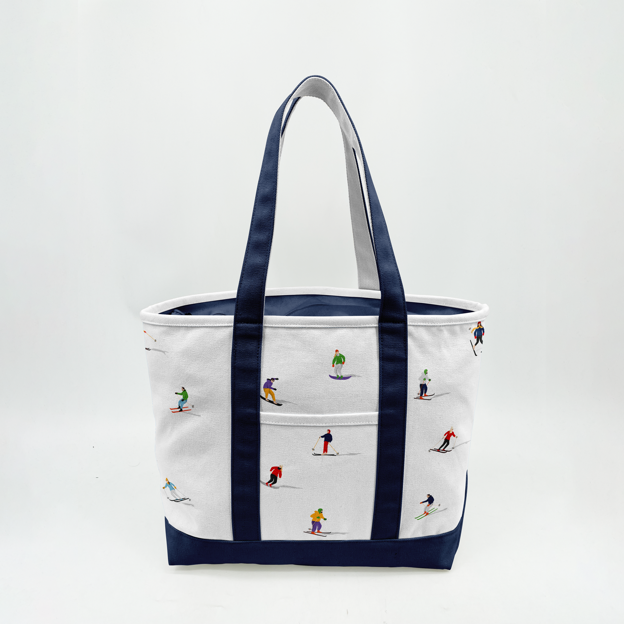 Ski Adventure Canvas Tote Bag – Winter Sports Travel Carryall