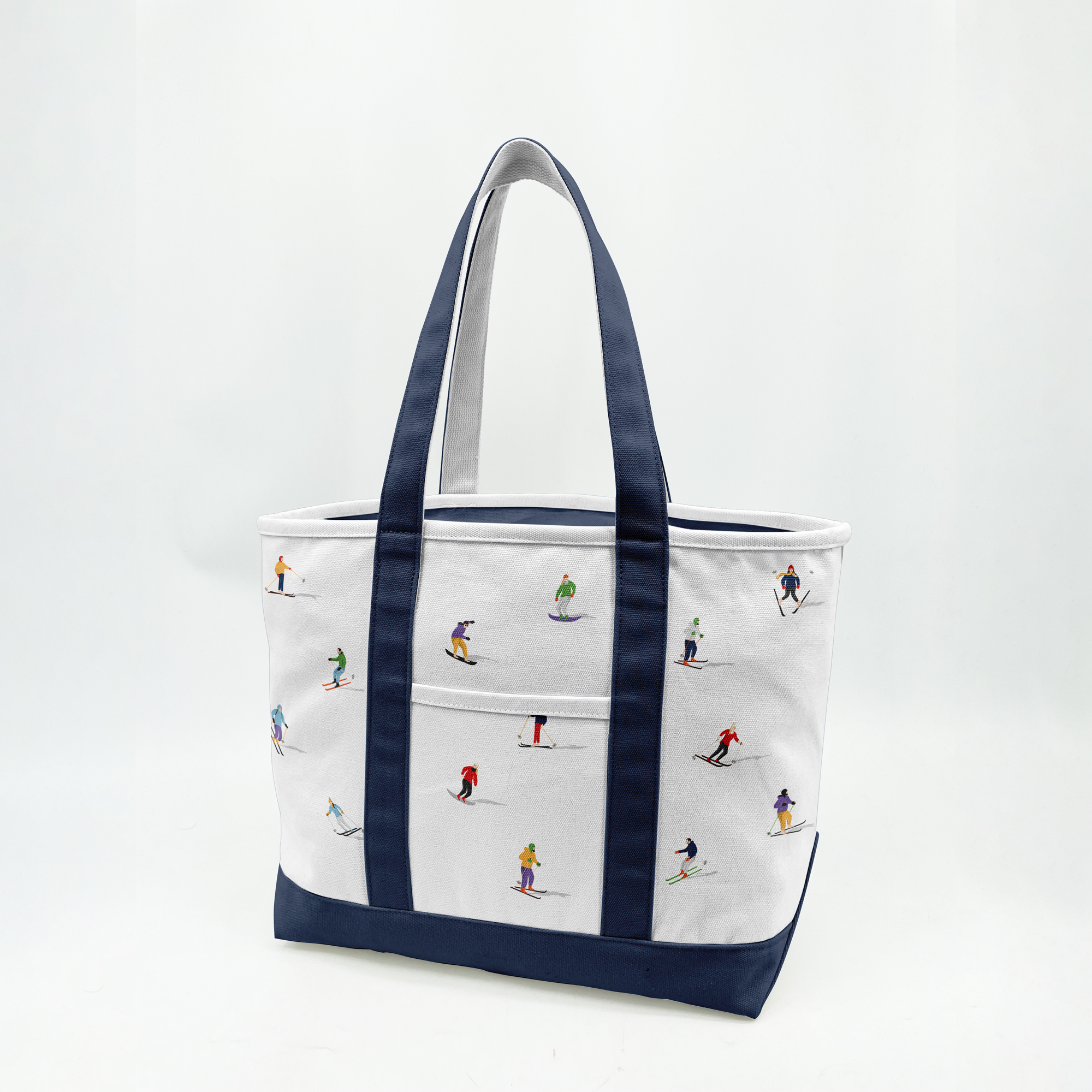Ski Adventure Canvas Tote Bag – Winter Sports Travel Carryall