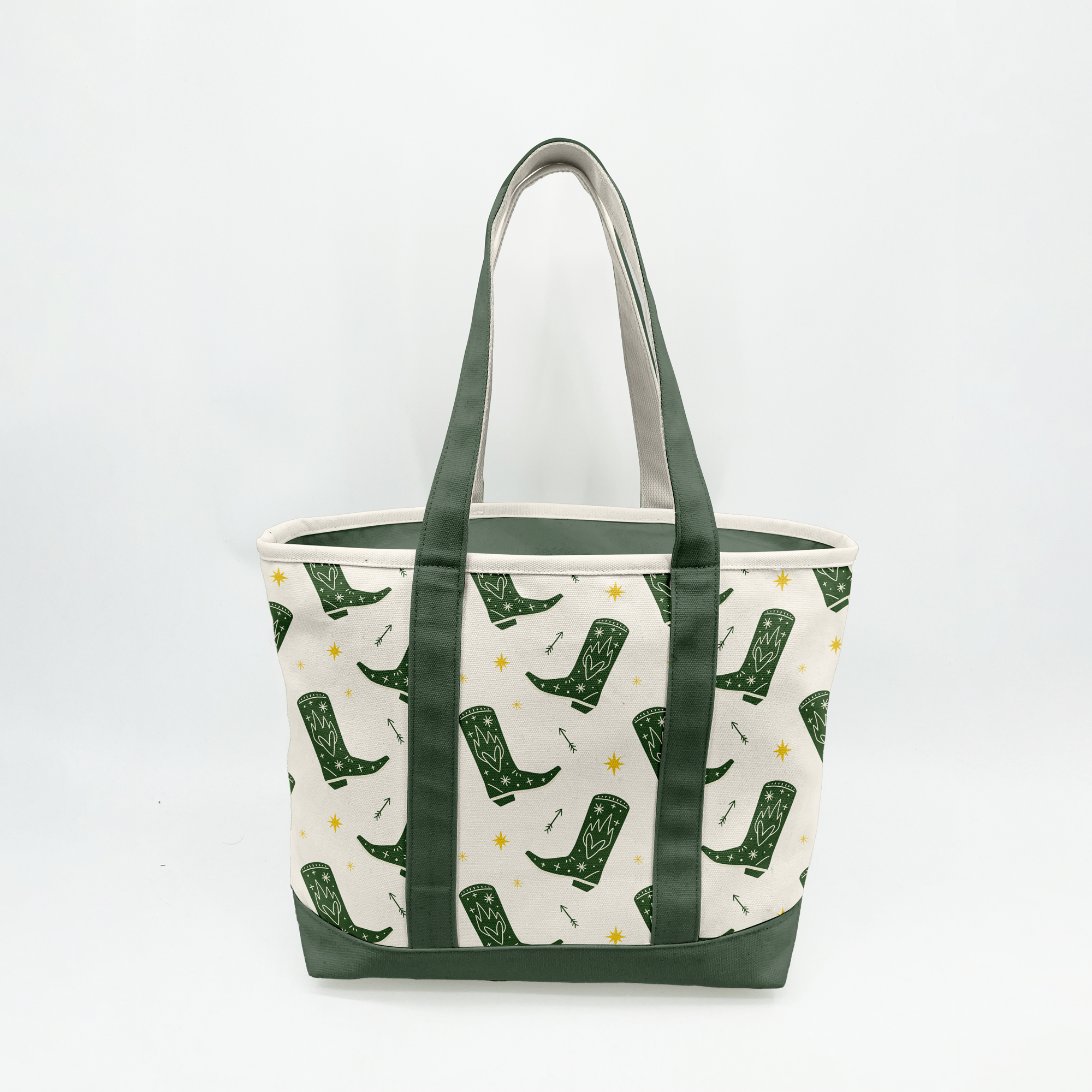 Western Cowboy Boots Canvas Tote Bag – Rustic Adventure Carryall