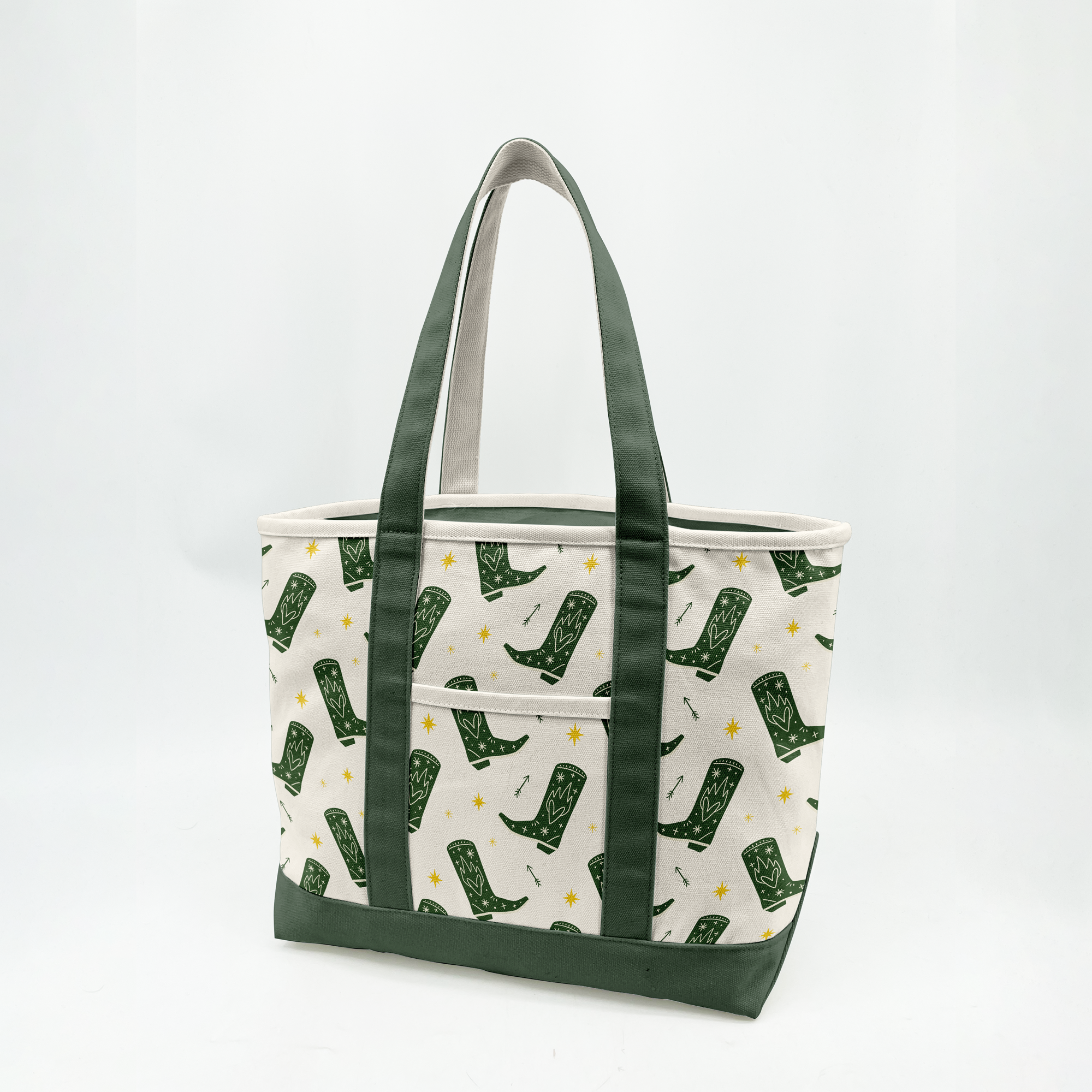 Western Cowboy Boots Canvas Tote Bag – Rustic Adventure Carryall