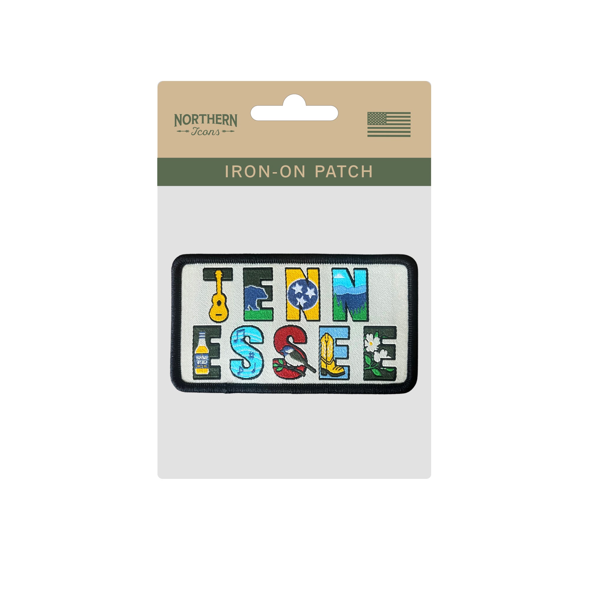 Tennessee State Iron-on Embroidered Patch | USA Travel Souvenir Patch for Hats, Jackets & Backpacks
