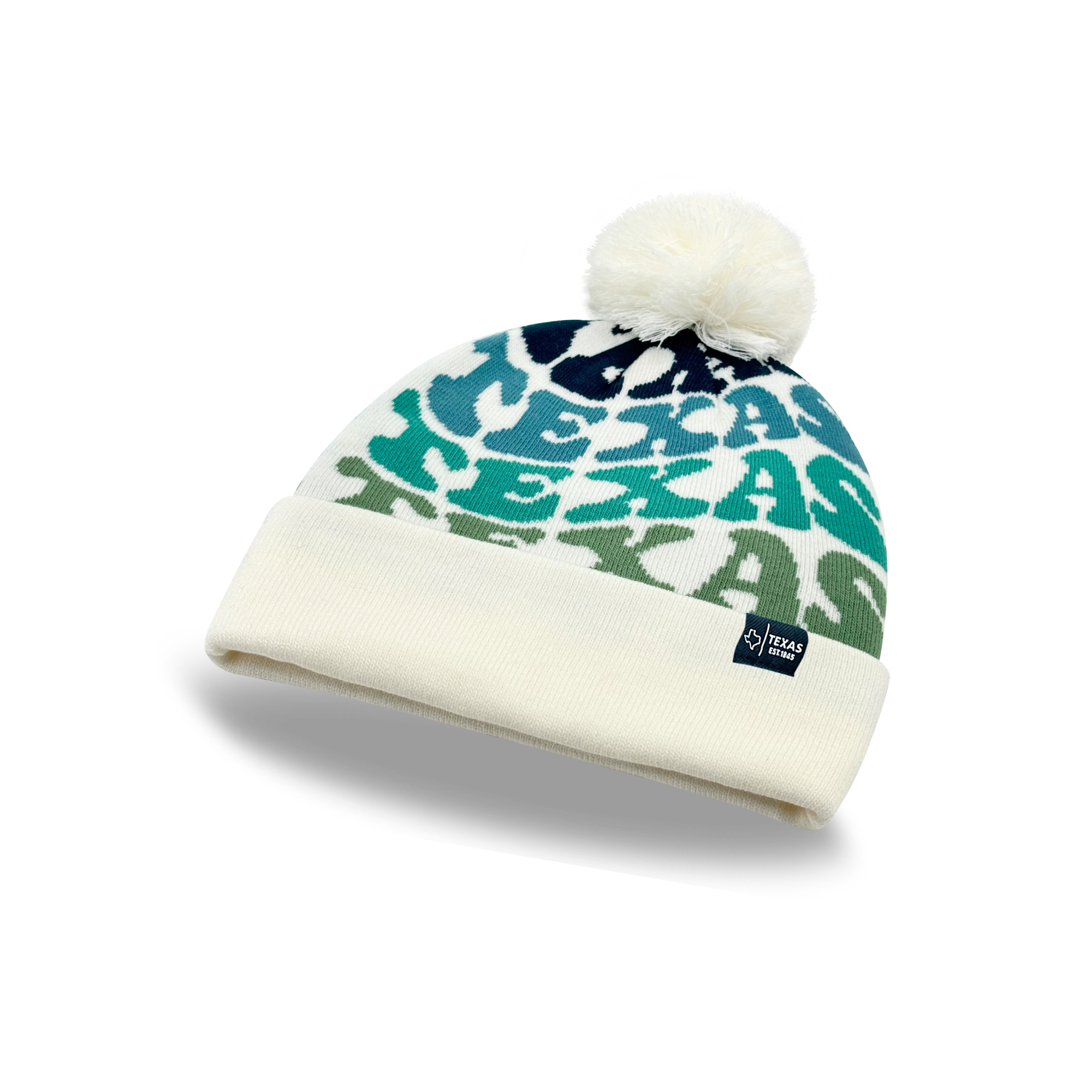 TEXAS Colorful Knit Pom Pom Beanie - Retro Winter Warm Hat