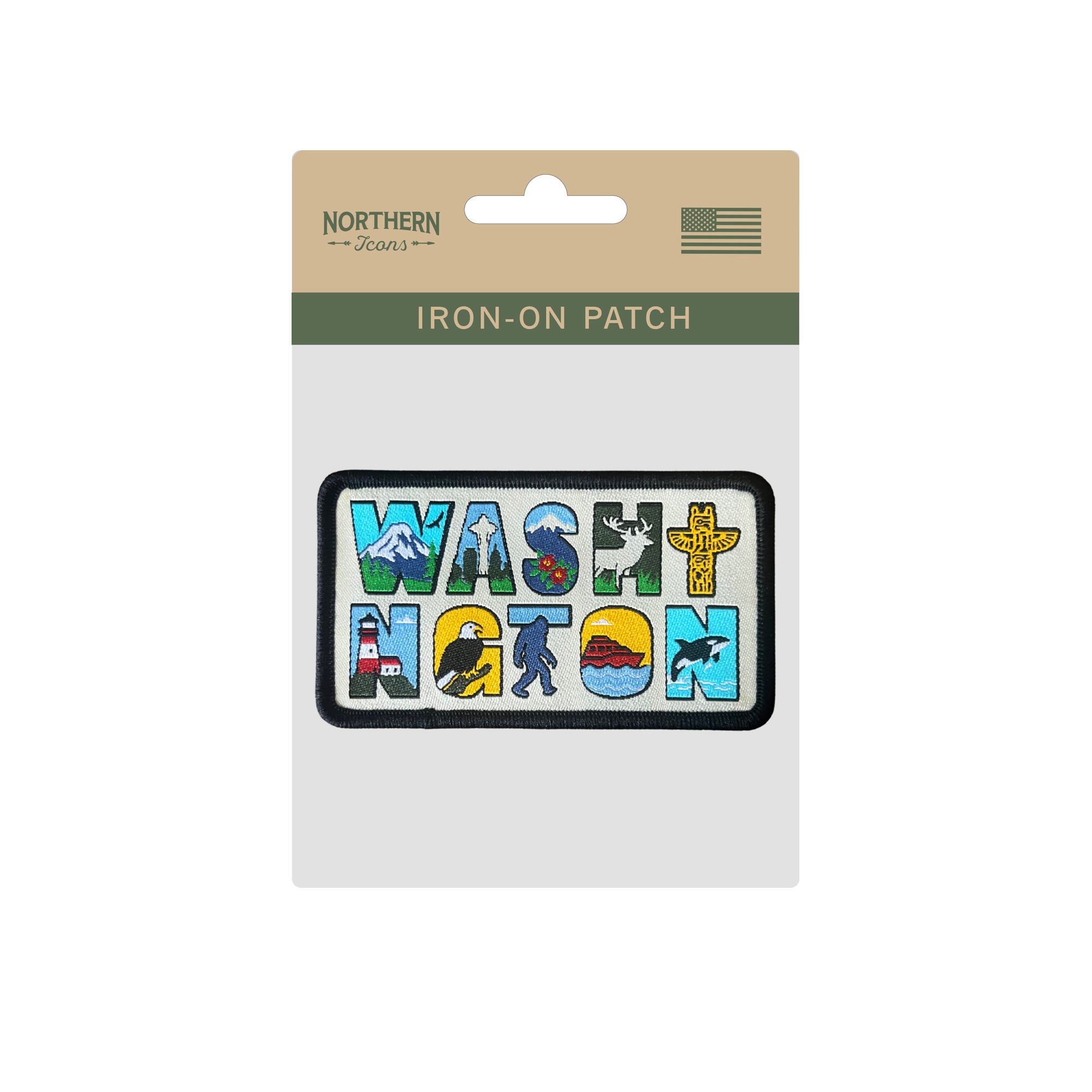 Washington State Iron-on Embroidered Patch | USA Travel Souvenir Patch for Hats, Jackets & Backpacks