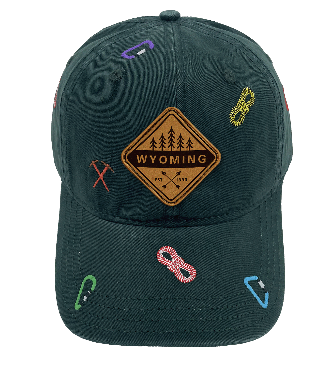 Wyoming Baseball Cap Outdoor Hiking Adventure Hat Adjustable Souvenir Travel Gift Embroidered Design
