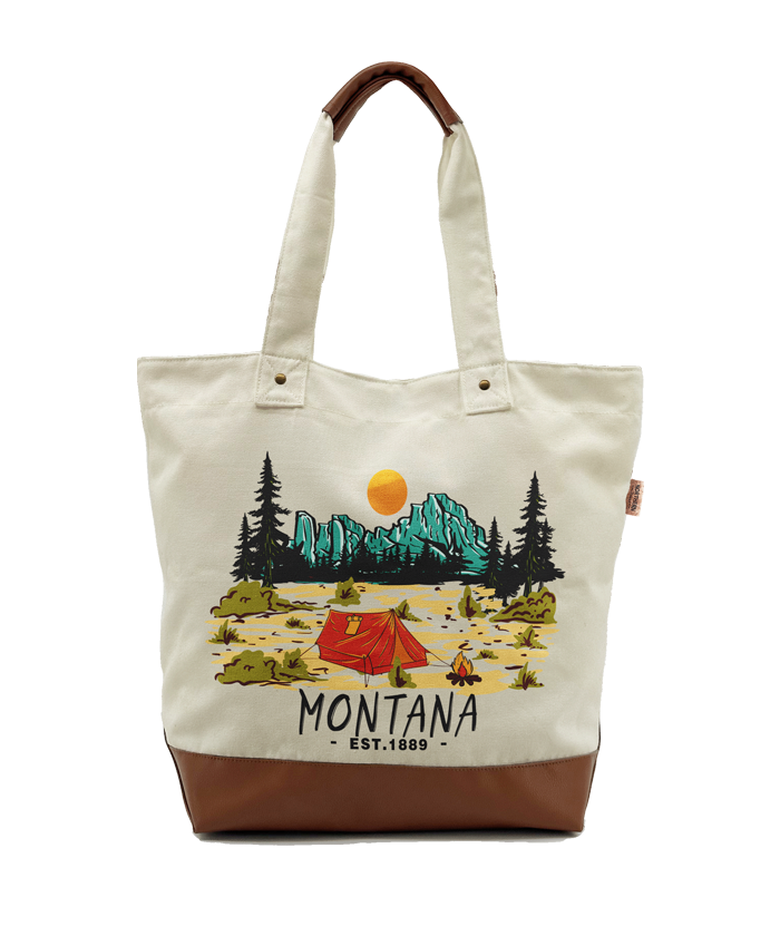 Montana Camp Life Canvas Tote Bag