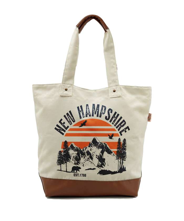 New Hampshire Retro Sunset Canvas Tote Bag