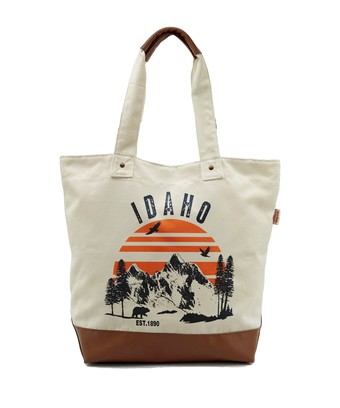 Idaho Mountain Sunset Canvas Tote Bag