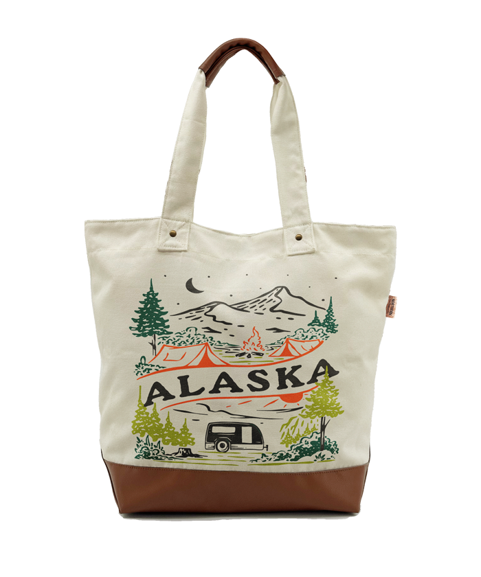 Alaska Campfire Nights Canvas Tote Bag