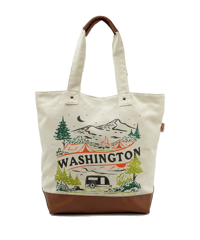 Washington Campfire Adventure Canvas Tote Bag
