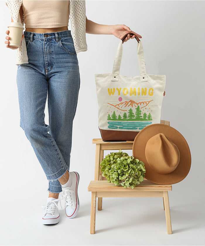 Wyoming Wilderness Scenic Canvas Tote Bag