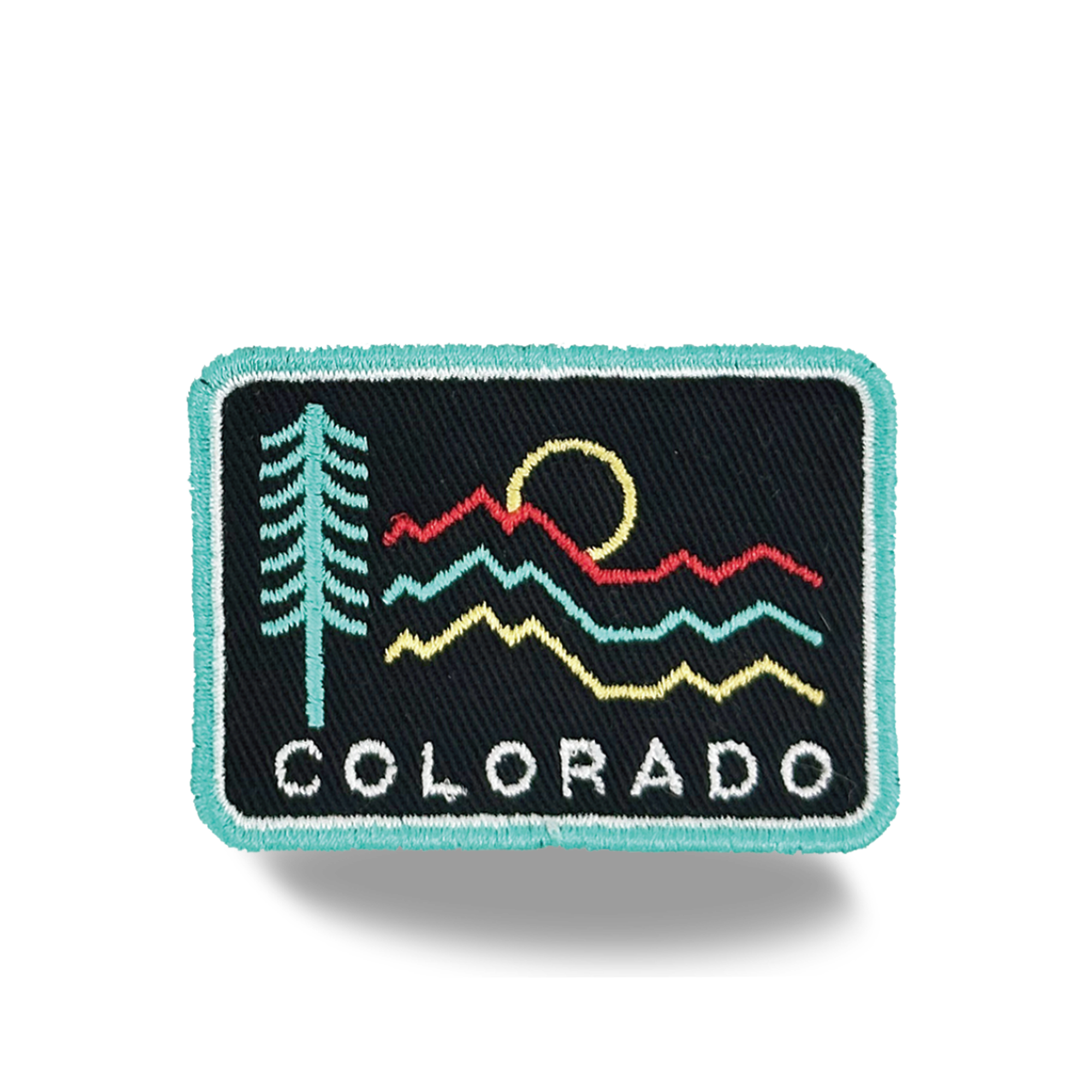 Colorado Sunset Peaks Iron On Embroidery Patch