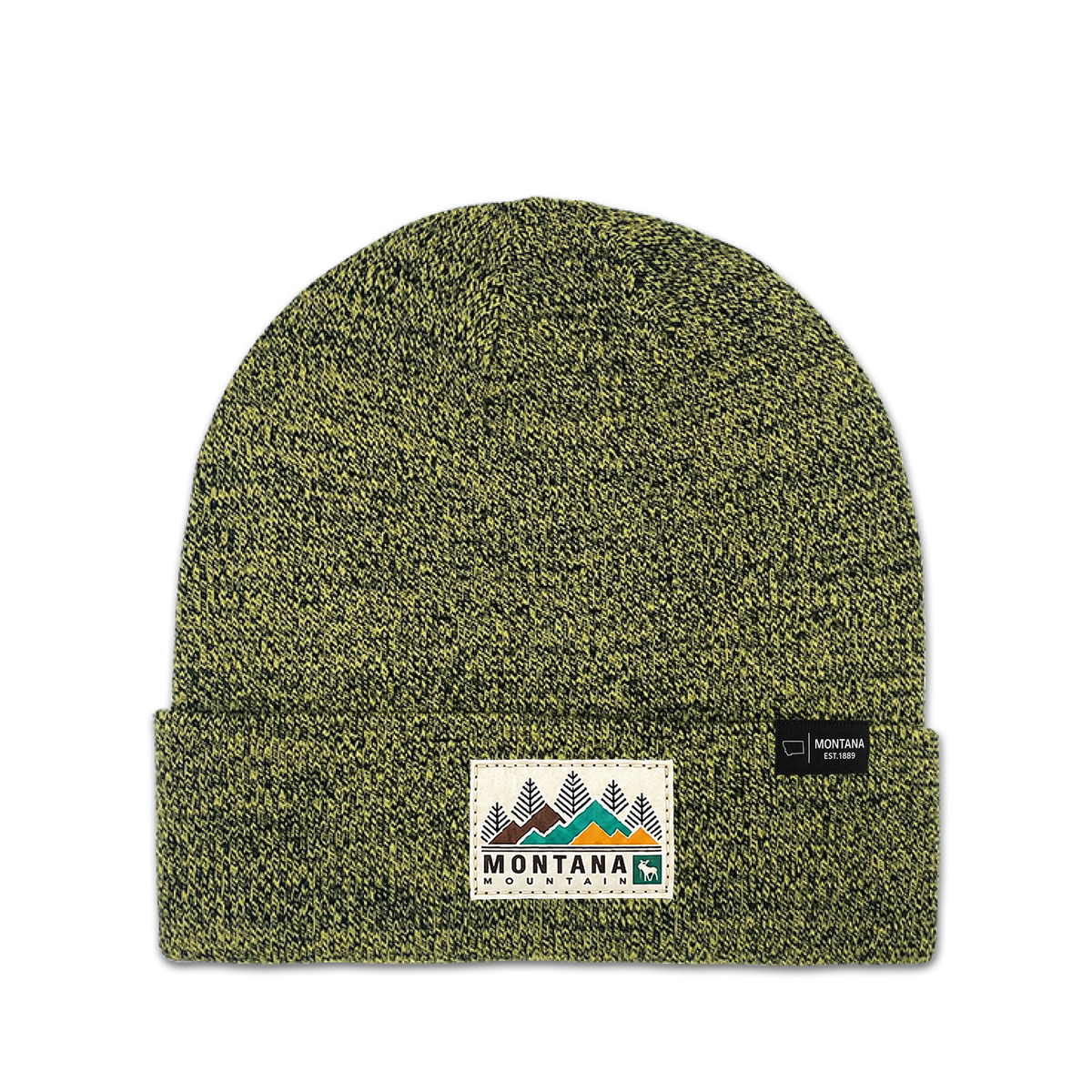Montana Mountain Heathered Cuffed Beanie - Outdoor Winter Hat