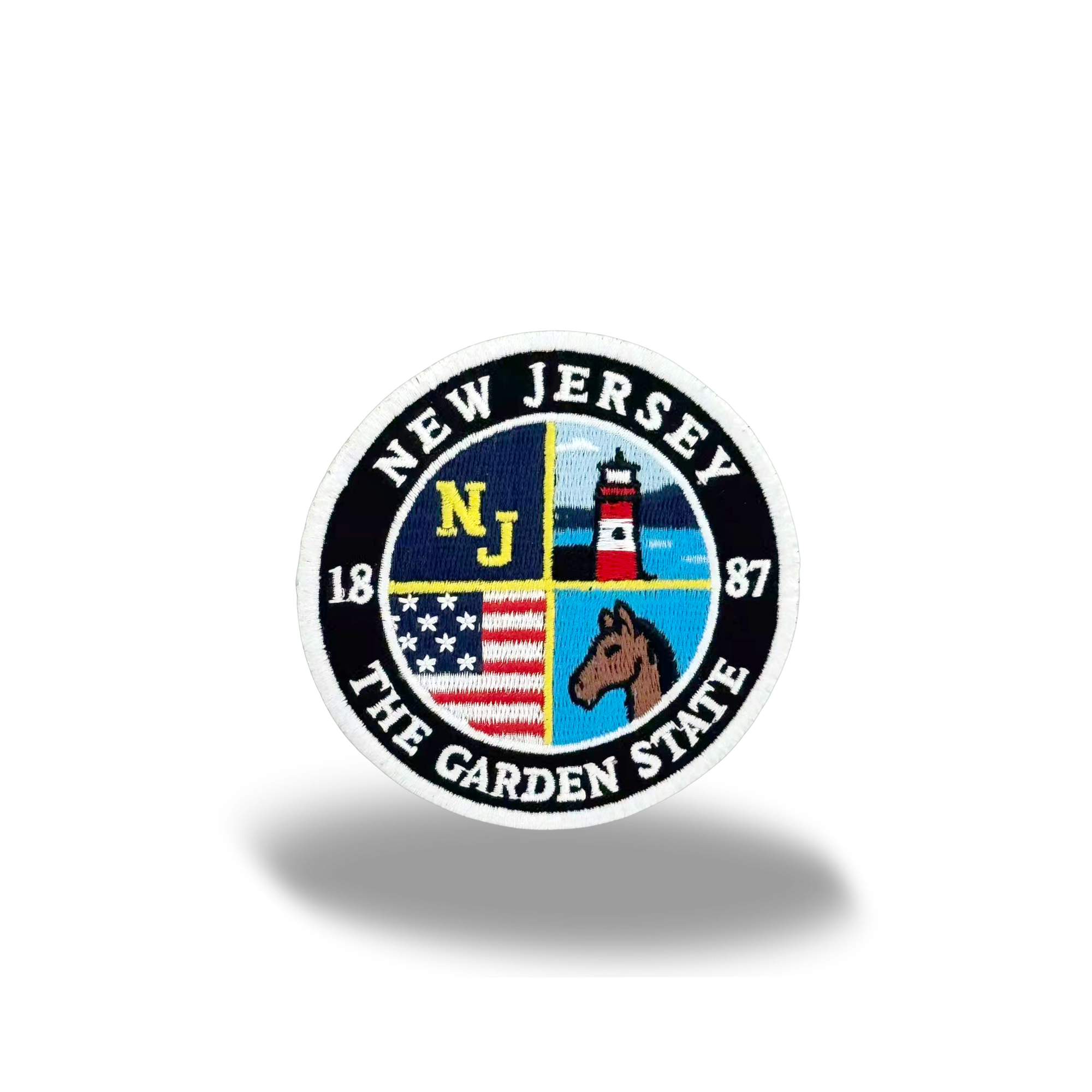 New Jersey Embroidered Patch The Garden State Round Travel Souvenir Badge