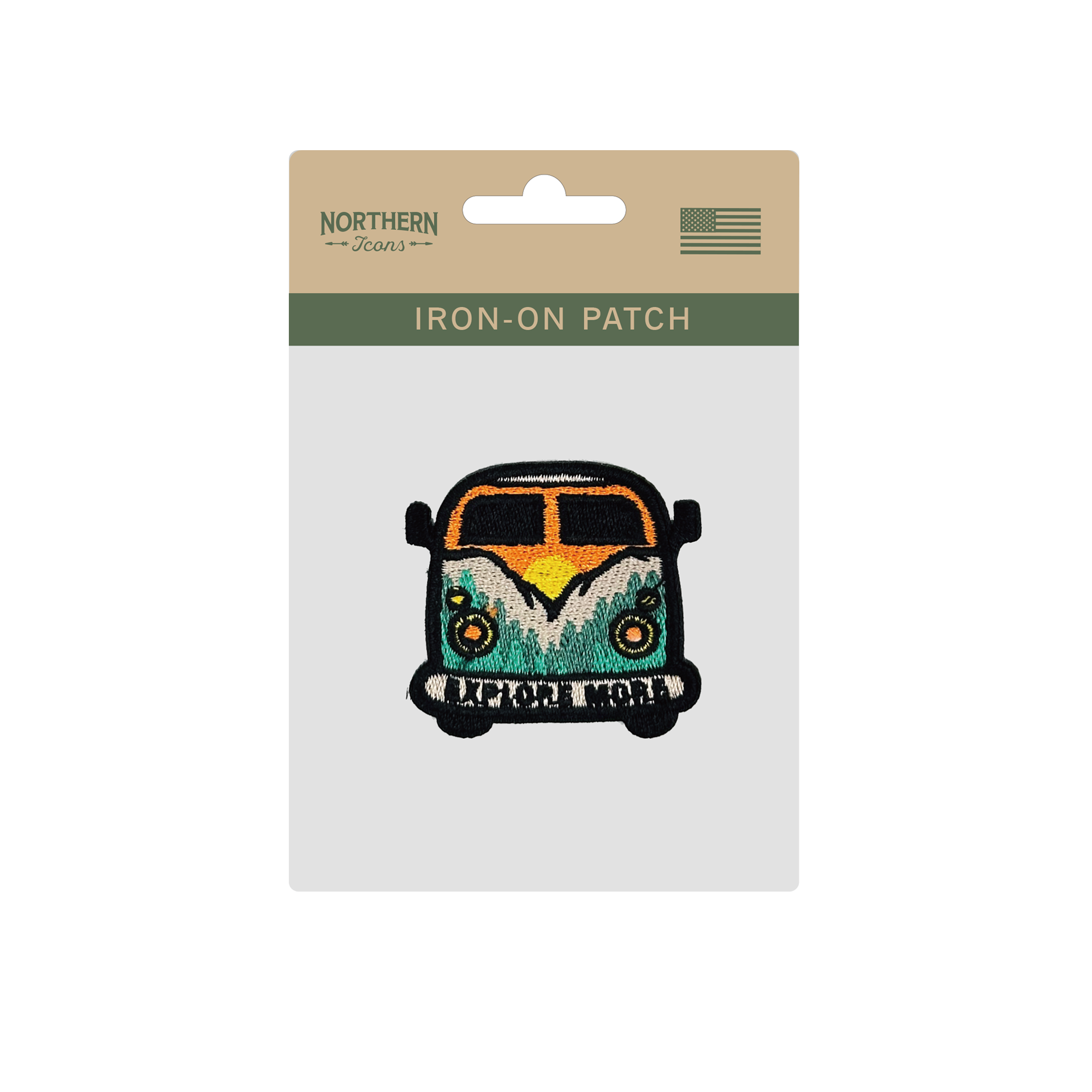 Vintage Camper Van Iron On Embroidery Patch