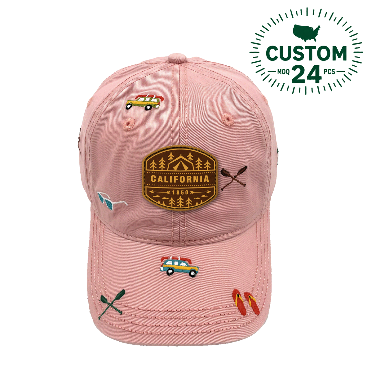 California Adventure Baseball Cap Outdoor Embroidered Camping & Road Trip Hat for Travelers