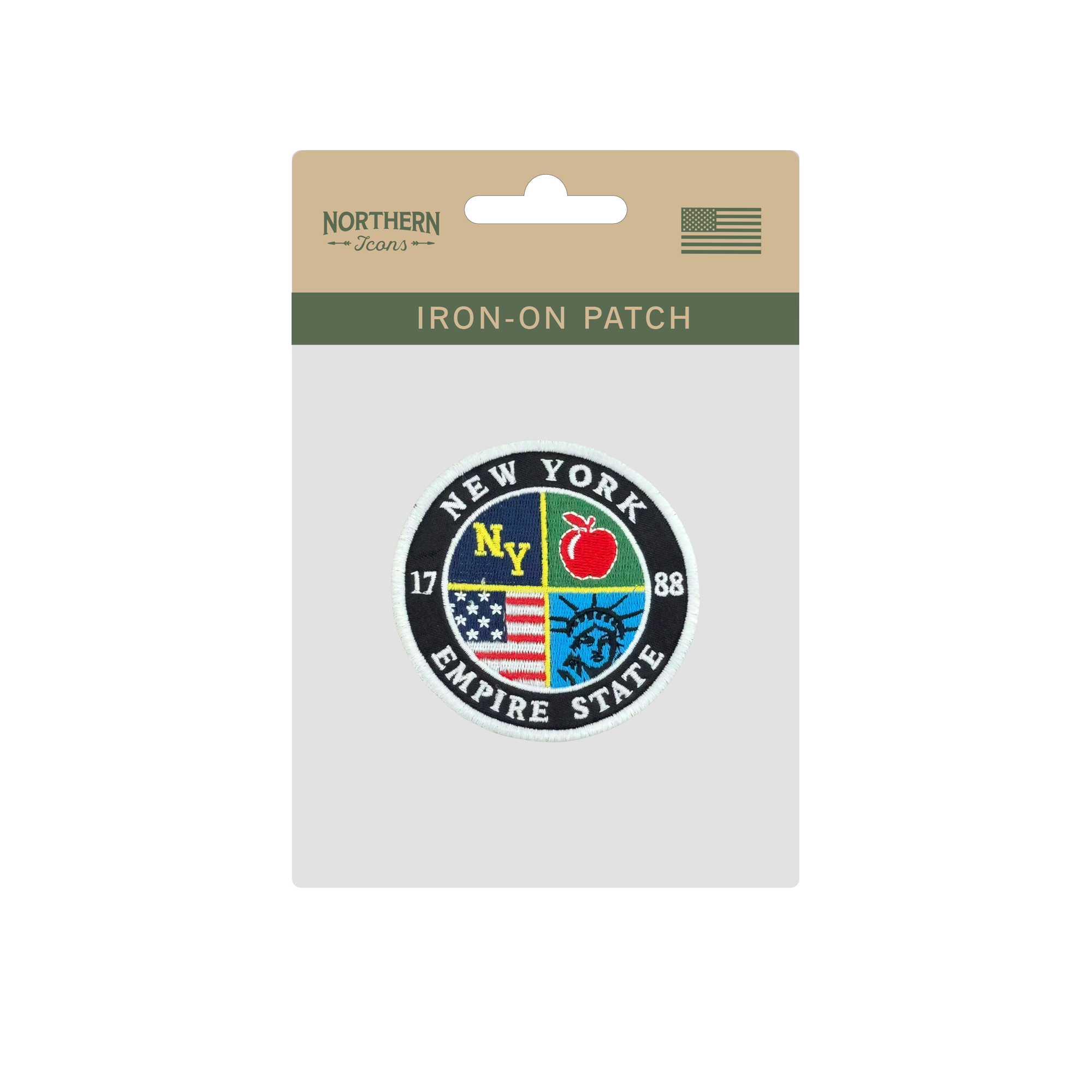New York Embroidered Patch – Empire State Round Badge