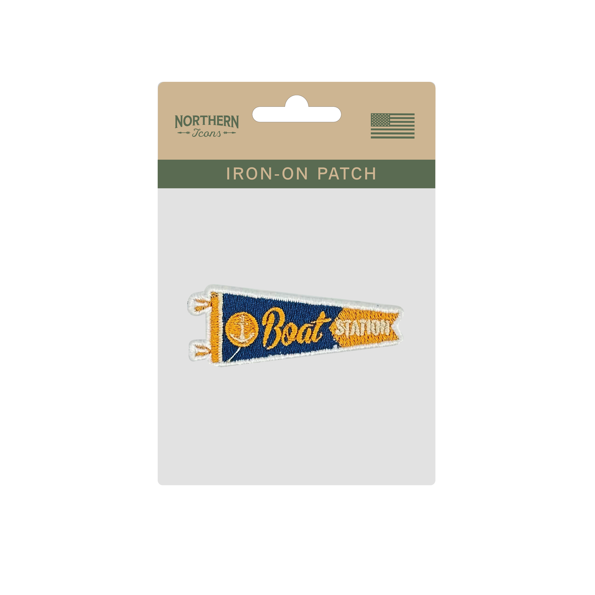 Boat Station Iron On Embroidery Patch