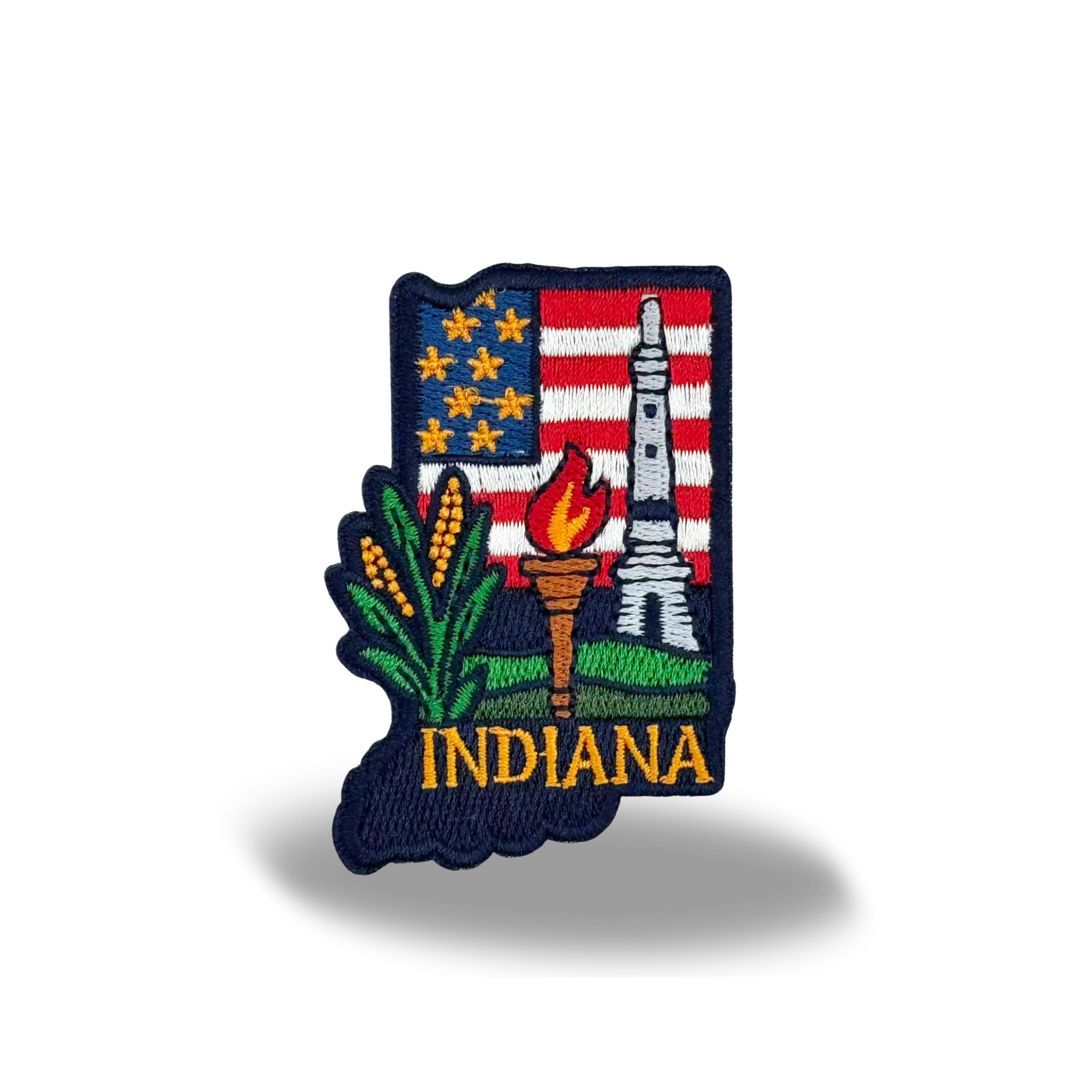 Indiana State Embroidered Patch State Shape Souvenir Badge