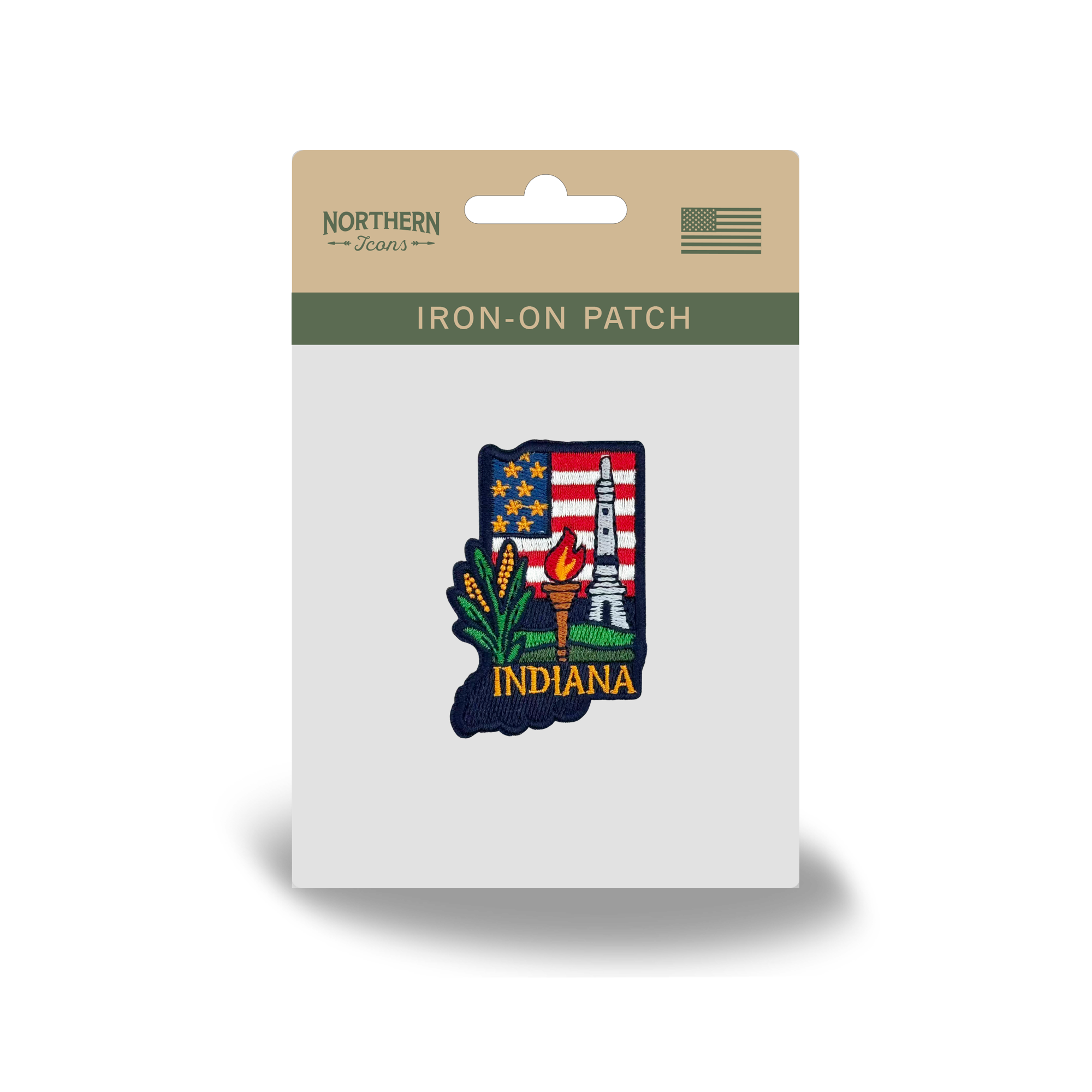 Indiana State Embroidered Patch State Shape Souvenir Badge