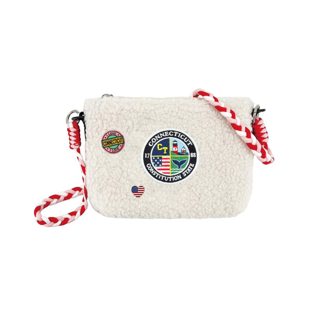Connecticut Sherpa Wallet Sling Bag | Cozy Mini Crossbody Travel Bag