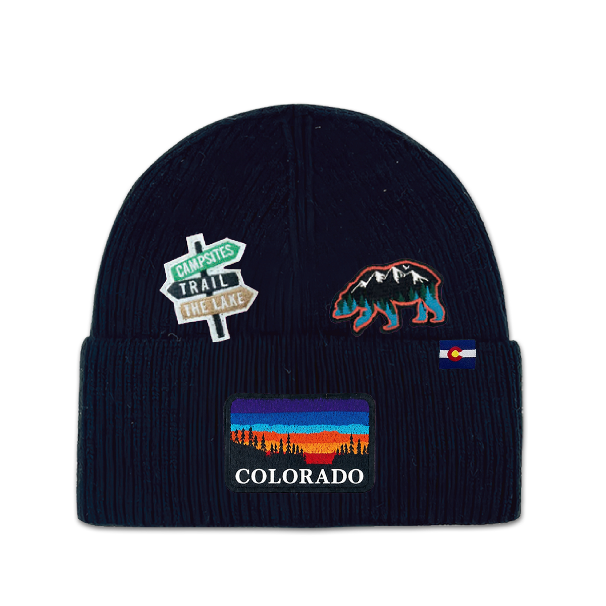 Colorado Forest Bear Explorer Cuffed Beanie | Mountain Outdoor Winter Hat