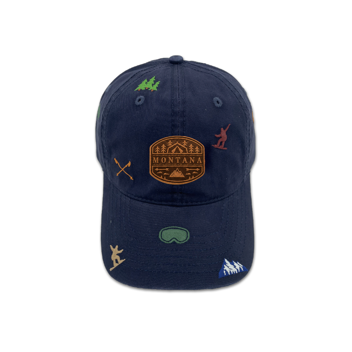 Montana Mountain Lifestyle All Over Embroidered Baseball Cap
