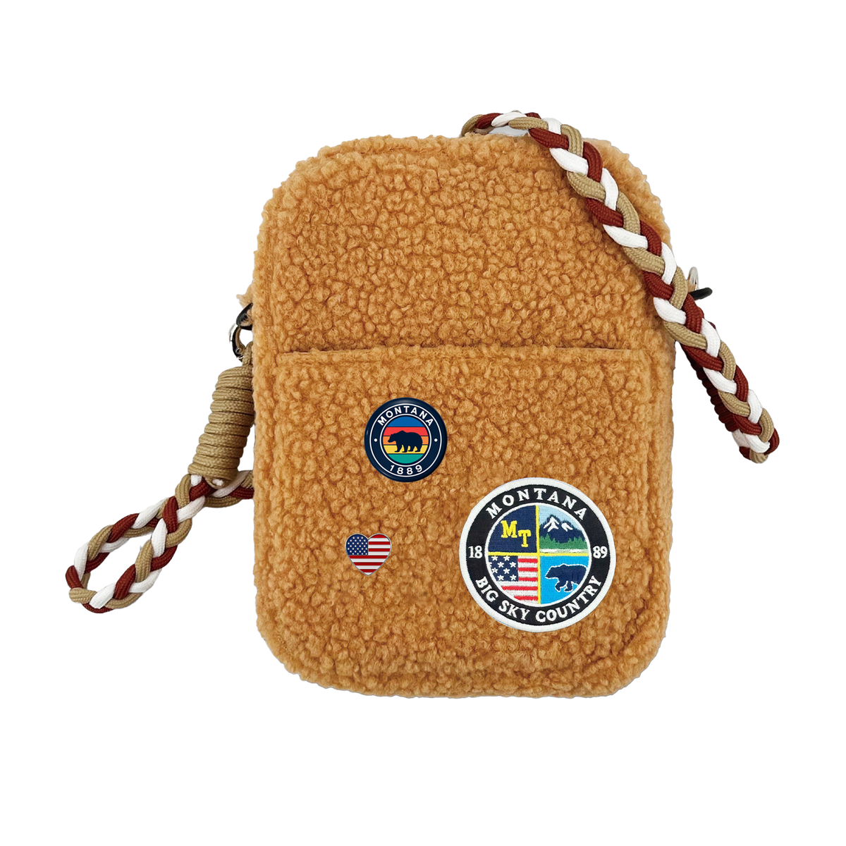 Montana Big Sky Sherpa Mini Crossbody Bag - Cozy Travel Shoulder Bag