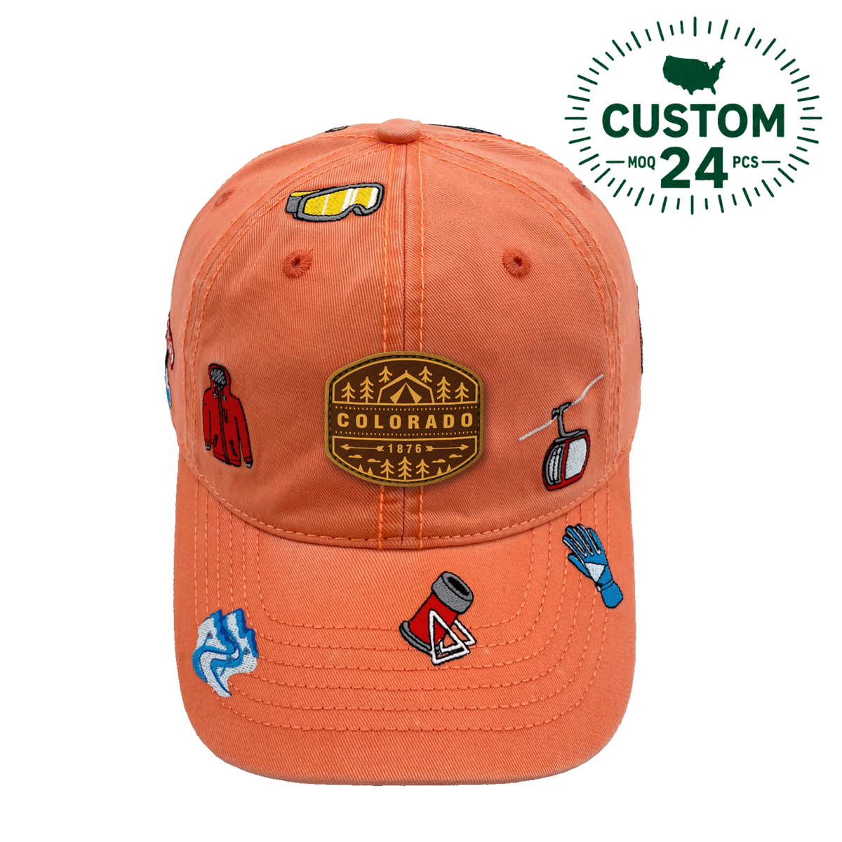 Vail & Breckenridge Colorado Embroidered Baseball Cap | Ski Resort Hat