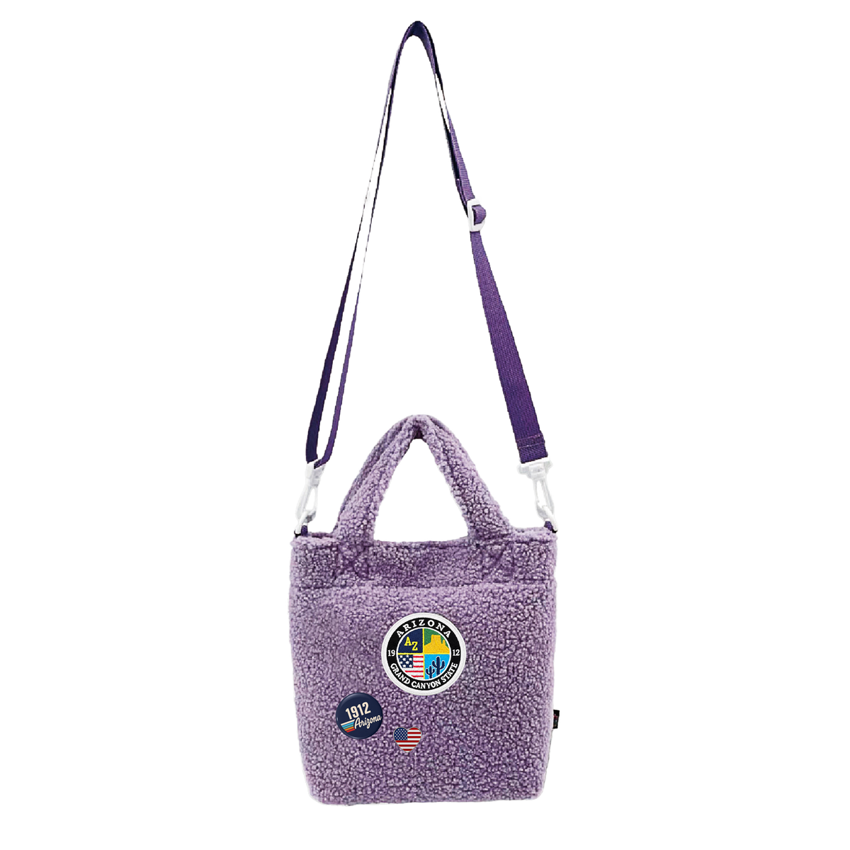 Arizona Sherpa Mini Tote Bag | Cozy Fleece Crossbody Travel Bag