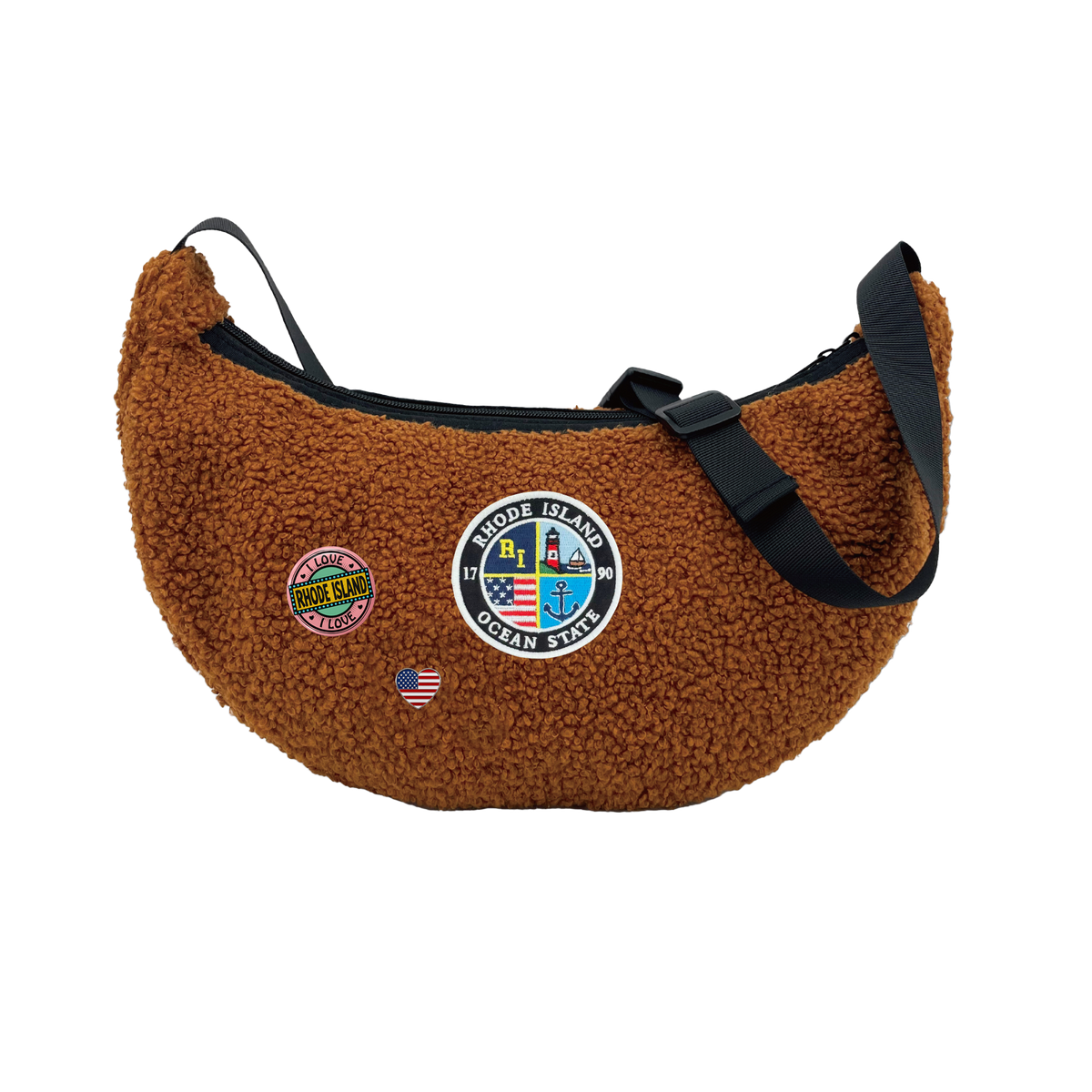 Rhode Island Sherpa Round Shoulder Bag | Cozy Fleece Crossbody Bag