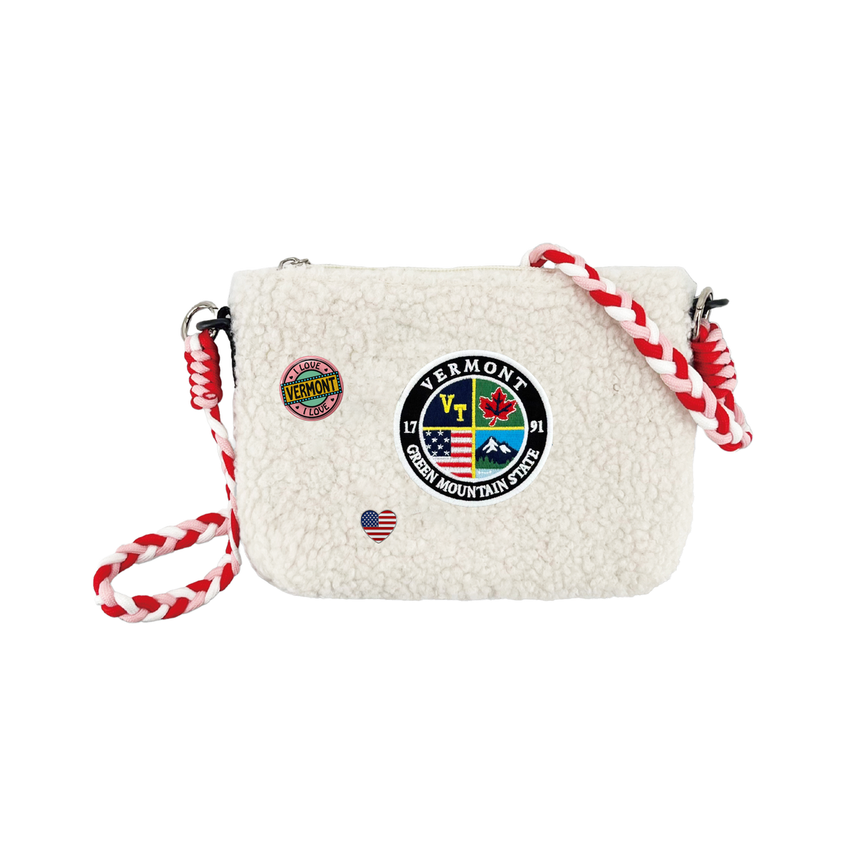 Vermont Sherpa Wallet Sling Bag | Cozy Fleece Mini Crossbody Bag