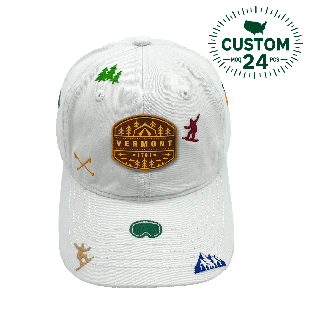 Stowe Vermont Embroidery Baseball Cap | Winter Mountain Adventure Hat for Ski and Outdoor Lovers