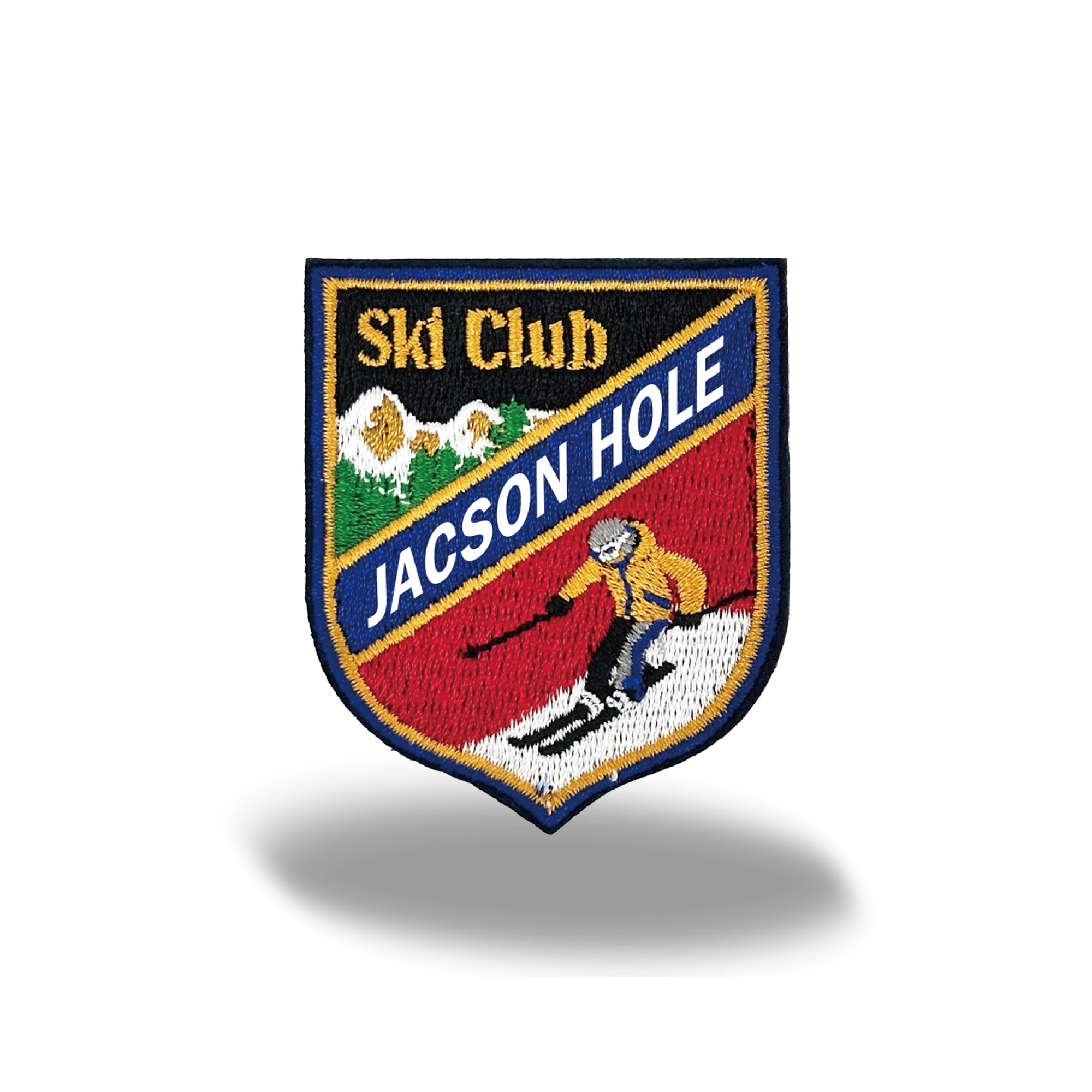 Jackson Hole Ski Club Embroidered Iron-On Patch Winter Sports Souvenir Patch