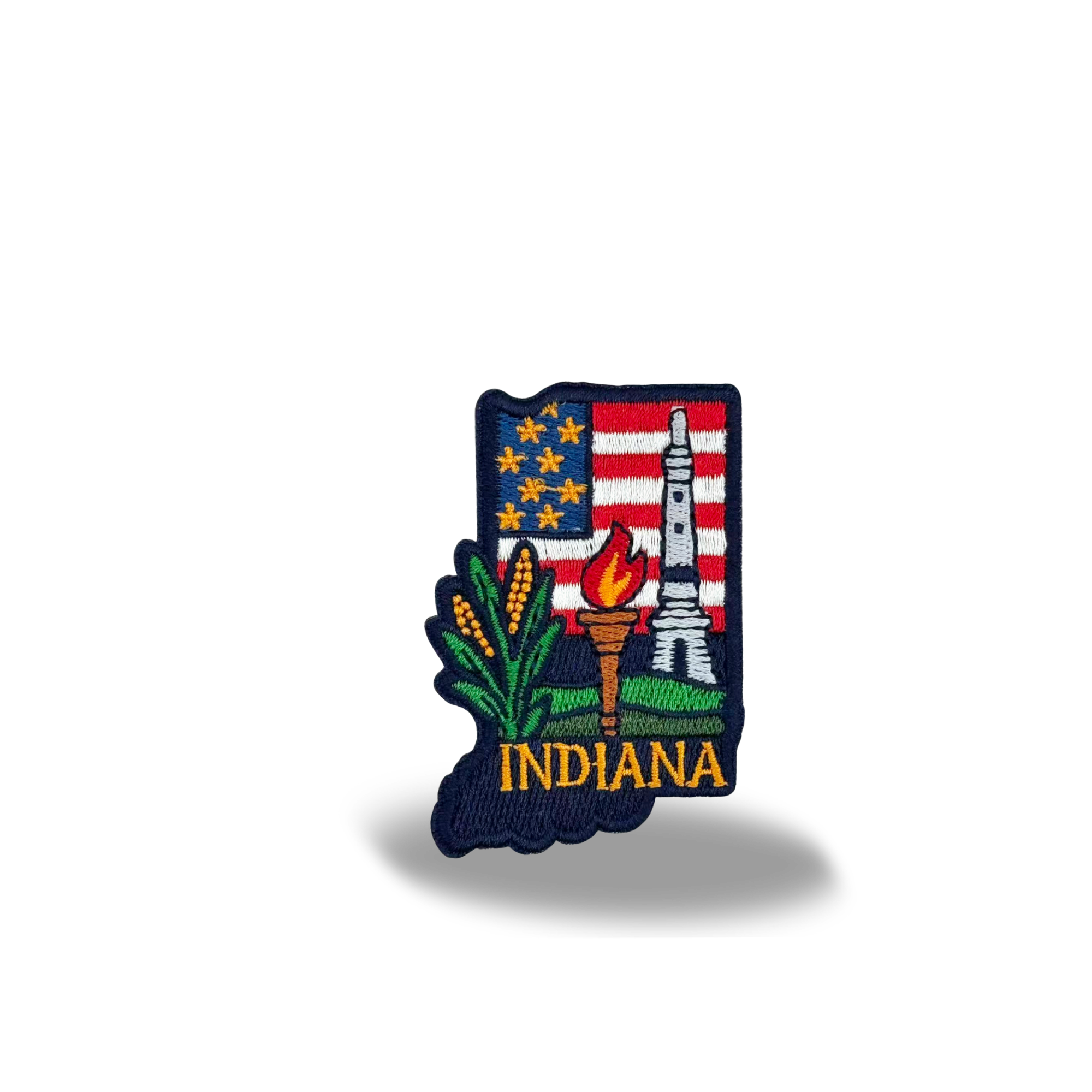 Indiana State Embroidered Patch State Shape Souvenir Badge