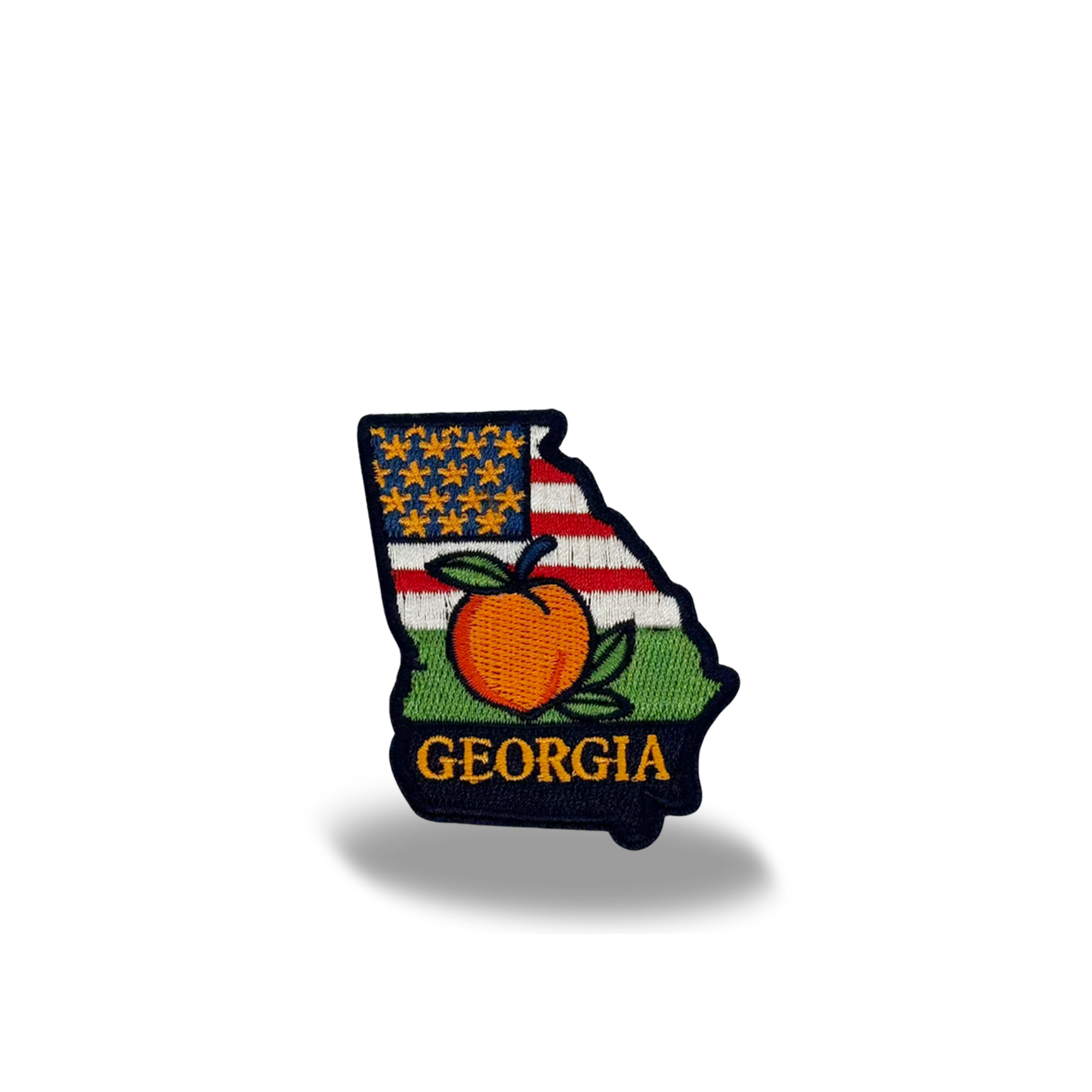 Georgia Peach Embroidered Patch Iron On State Souvenir Badge
