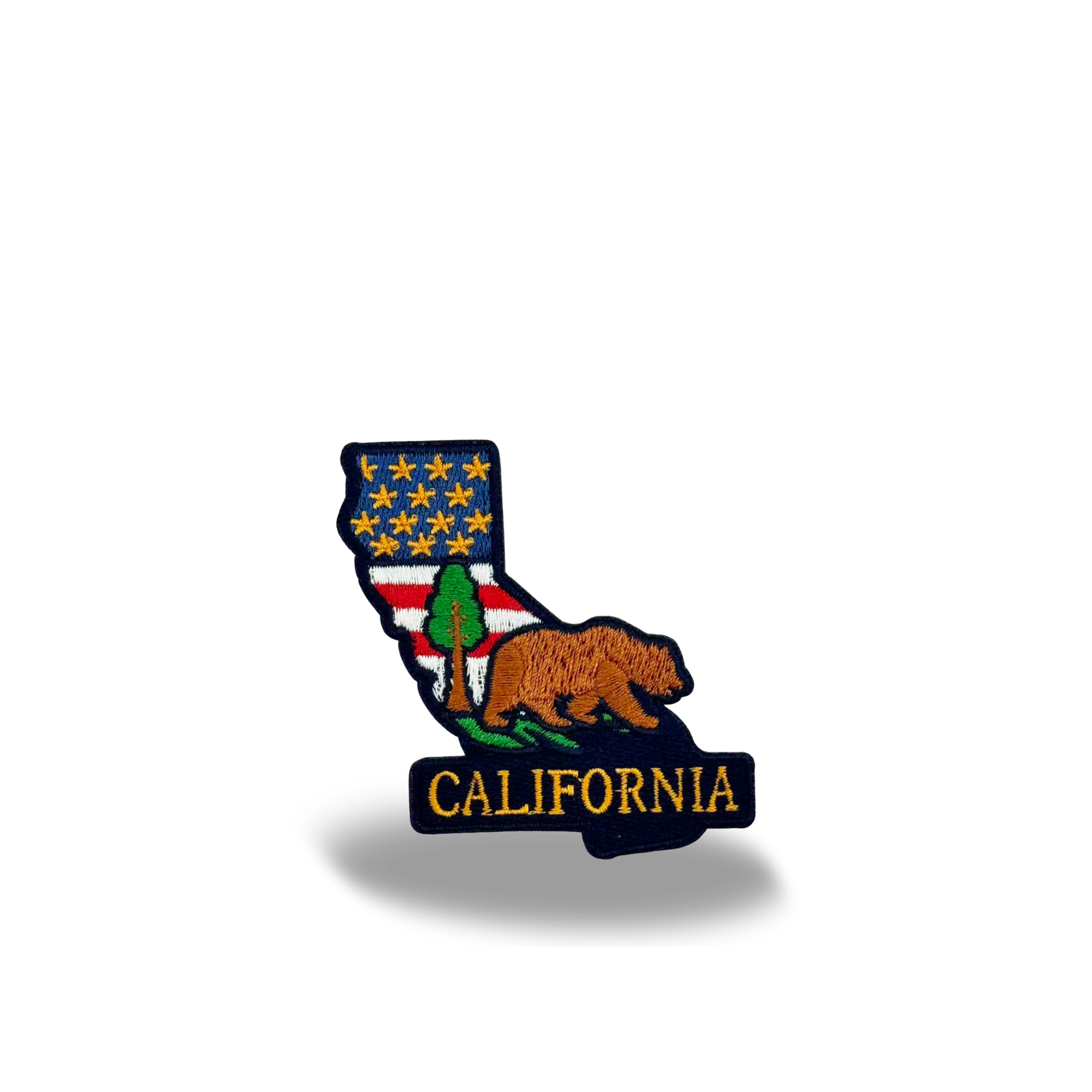 California State Embroidered Patch State Shape Bear Nature Souvenir Badge