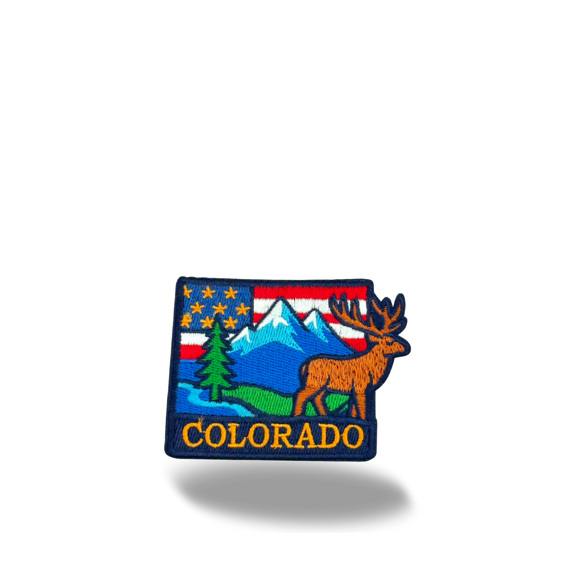 Colorado State Embroidered Patch with Mountain Elk Landscape Outdoor Travel Souvenir Badge
