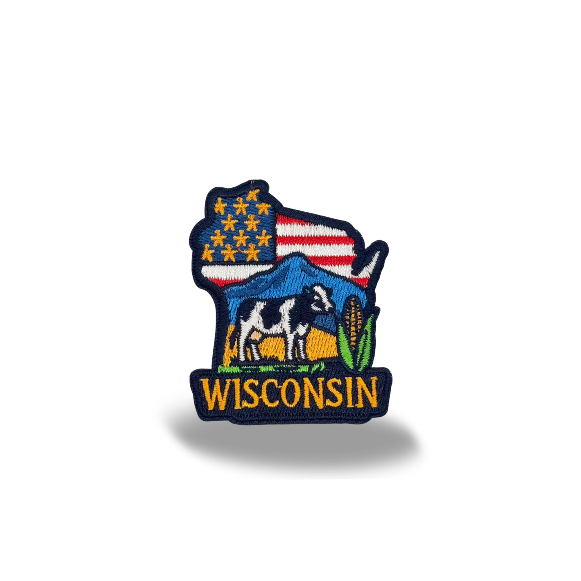 Wisconsin Dairy Cow Embroidered Patch Iron On State Souvenir Badge