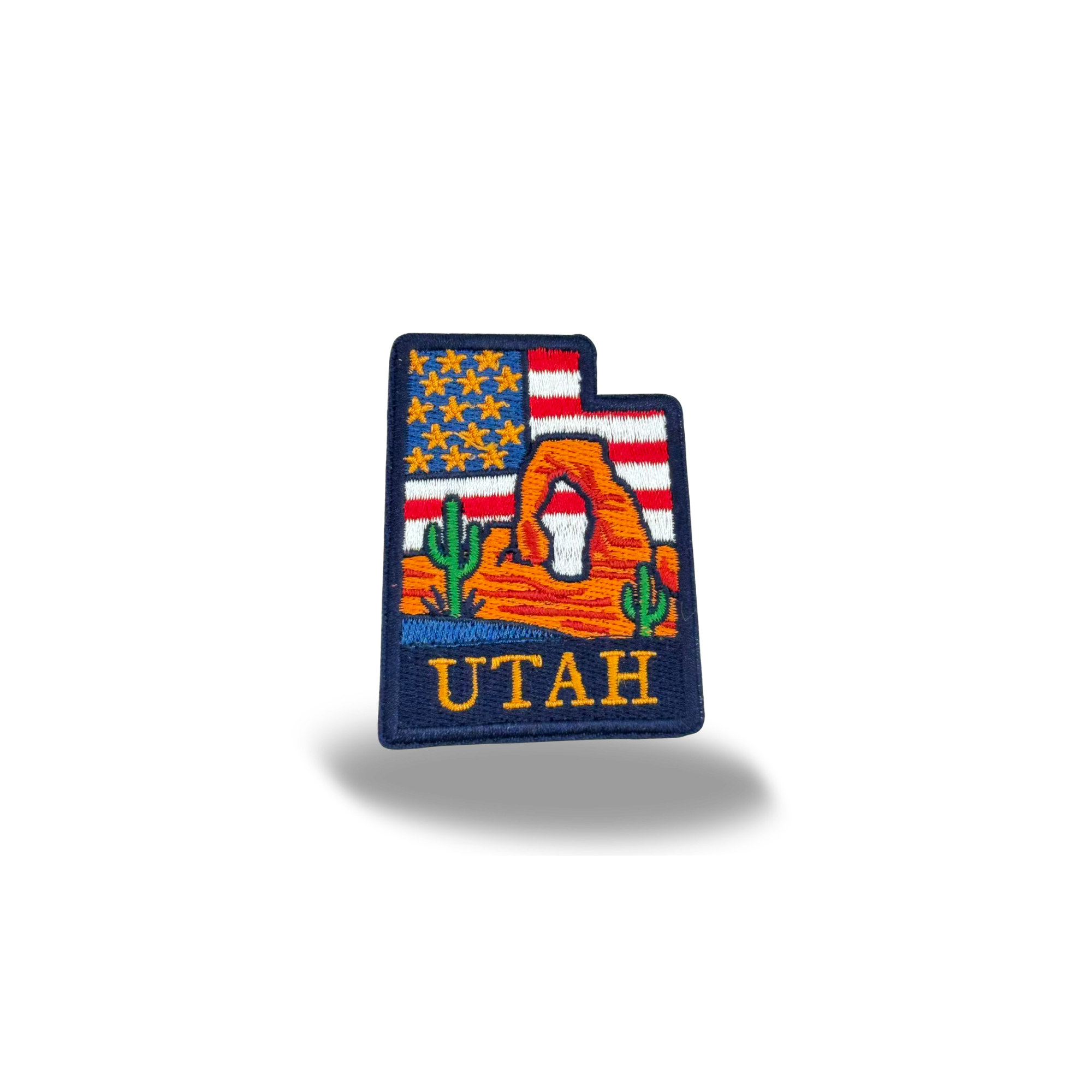 Utah Desert Arch Embroidered Patch, State Map Landscape Outdoor Travel Souvenir