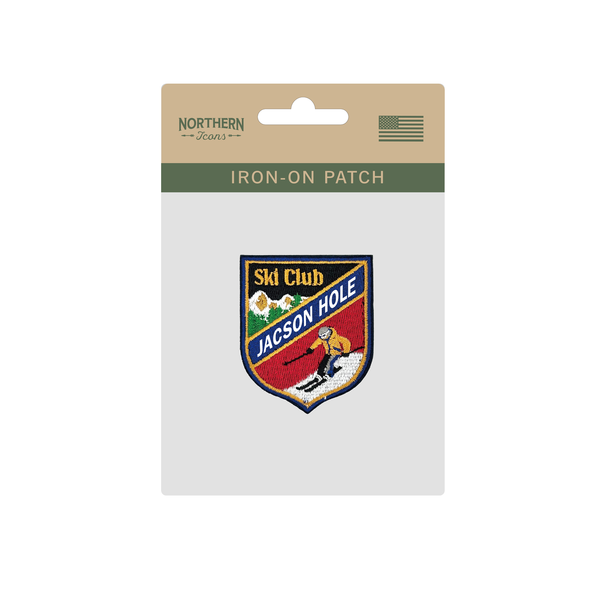 Jackson Hole Ski Club Embroidered Iron-On Patch Winter Sports Souvenir Patch