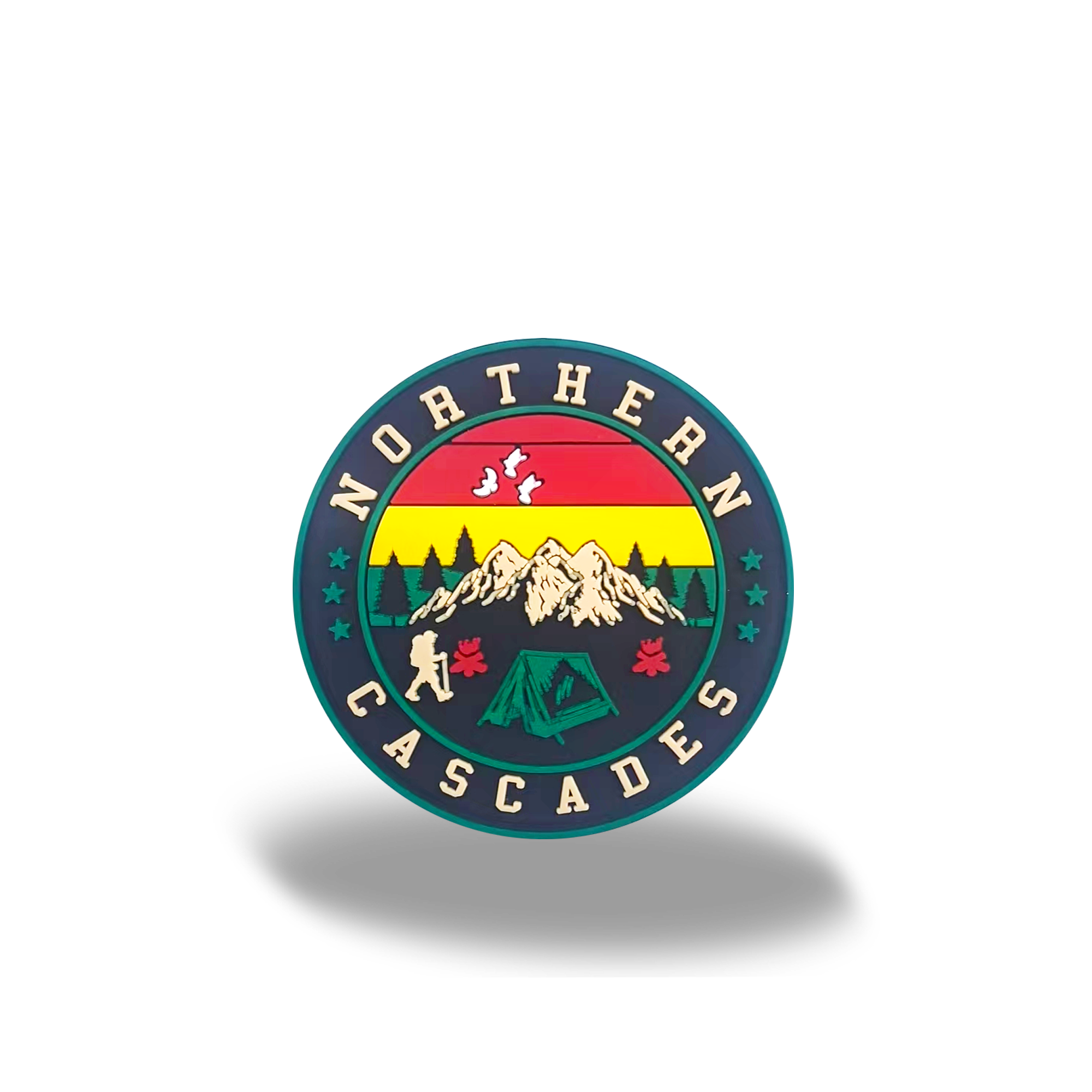 Northern Cascades Mountain Sunset Embroidered Iron-On Patch Outdoor Adventure Souvenir
