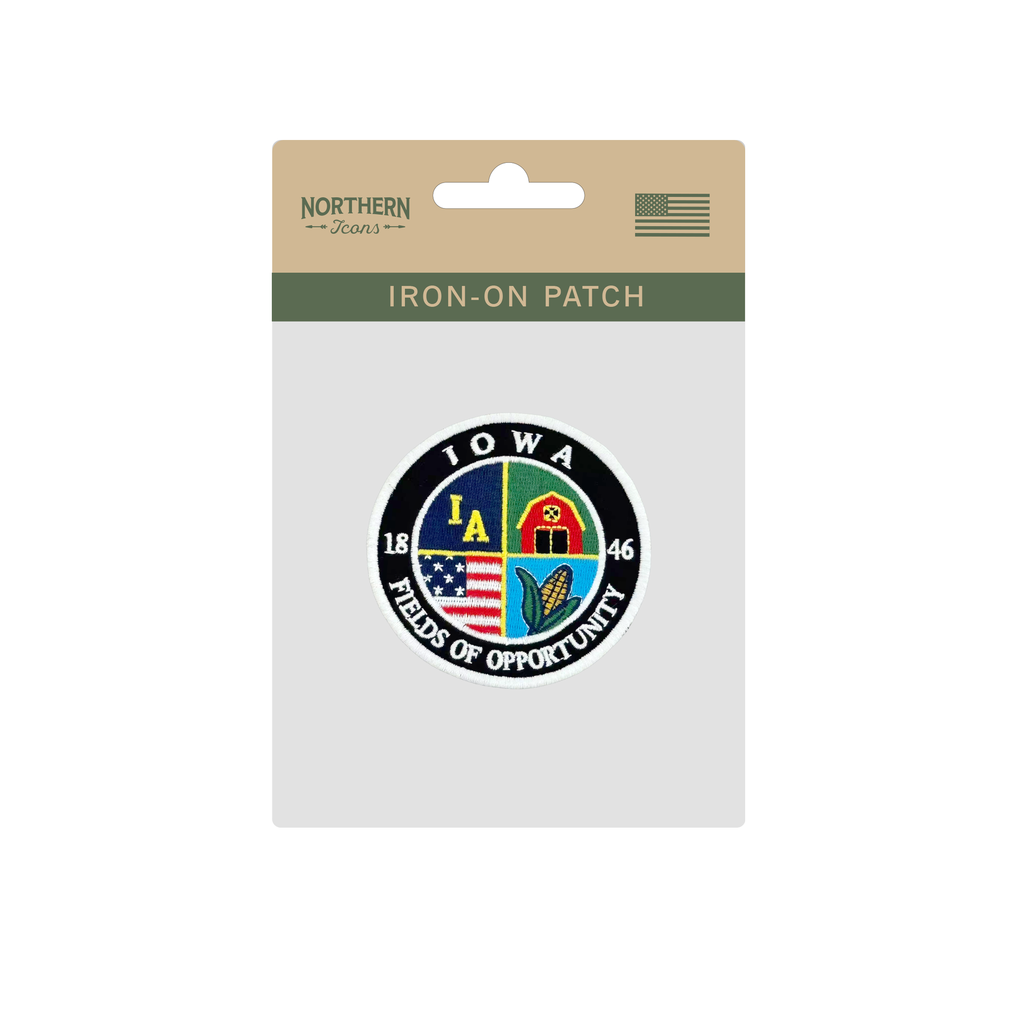 Iowa Fields of Opportunity Embroidered Patch Farm Barn Corn State Souvenir Badge