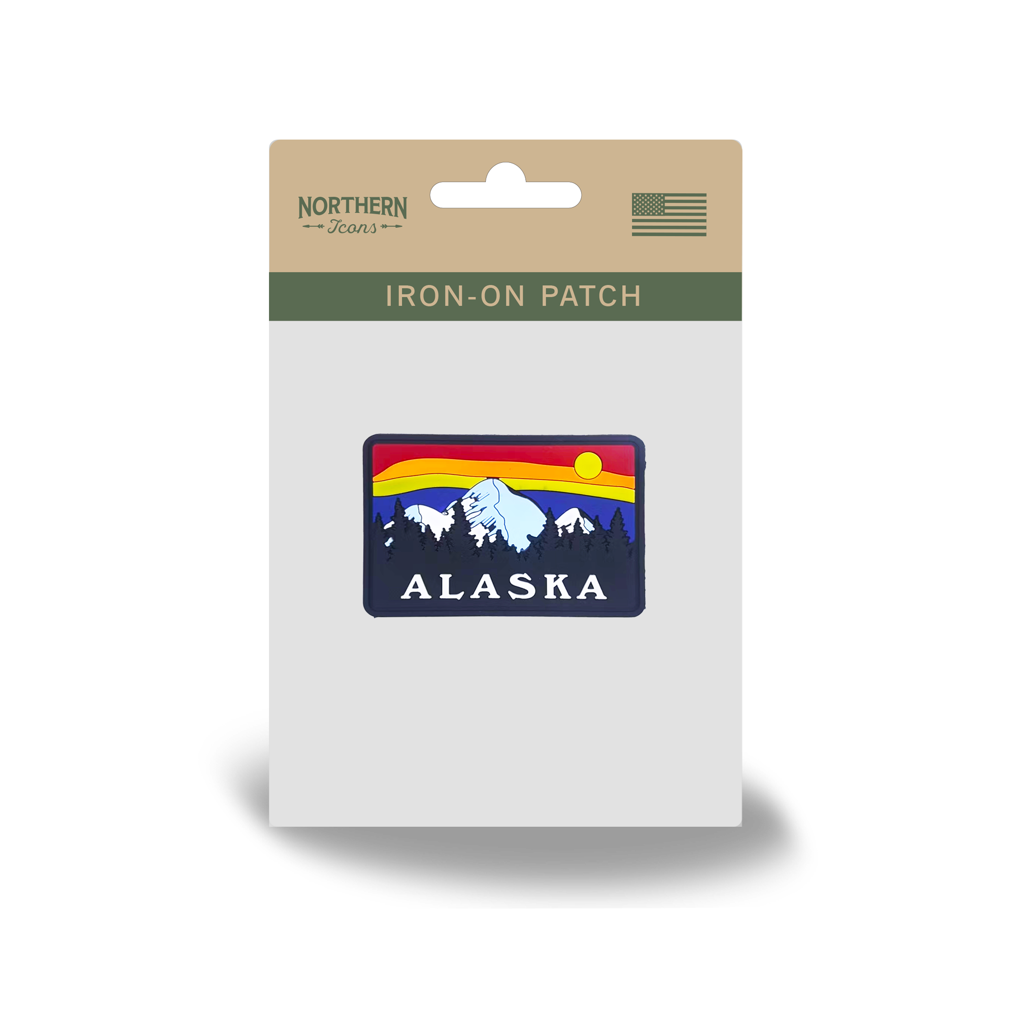 Alaska Mountain Sunset Scenic Embroidered Iron-On Patch Souvenir