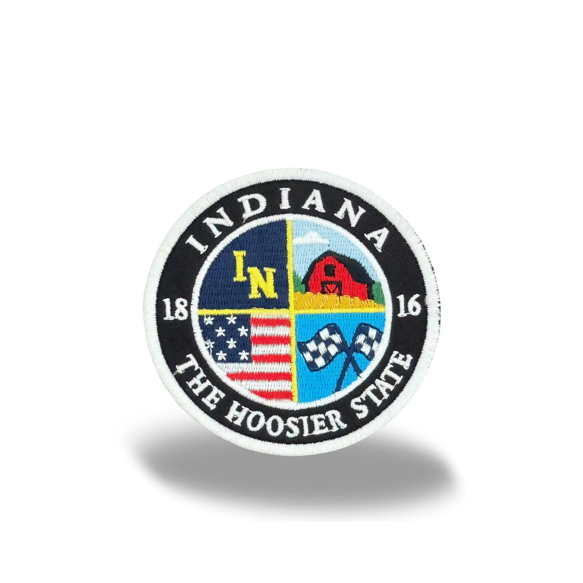 Indiana Hoosier State Embroidered Patch Vintage Round State Badge