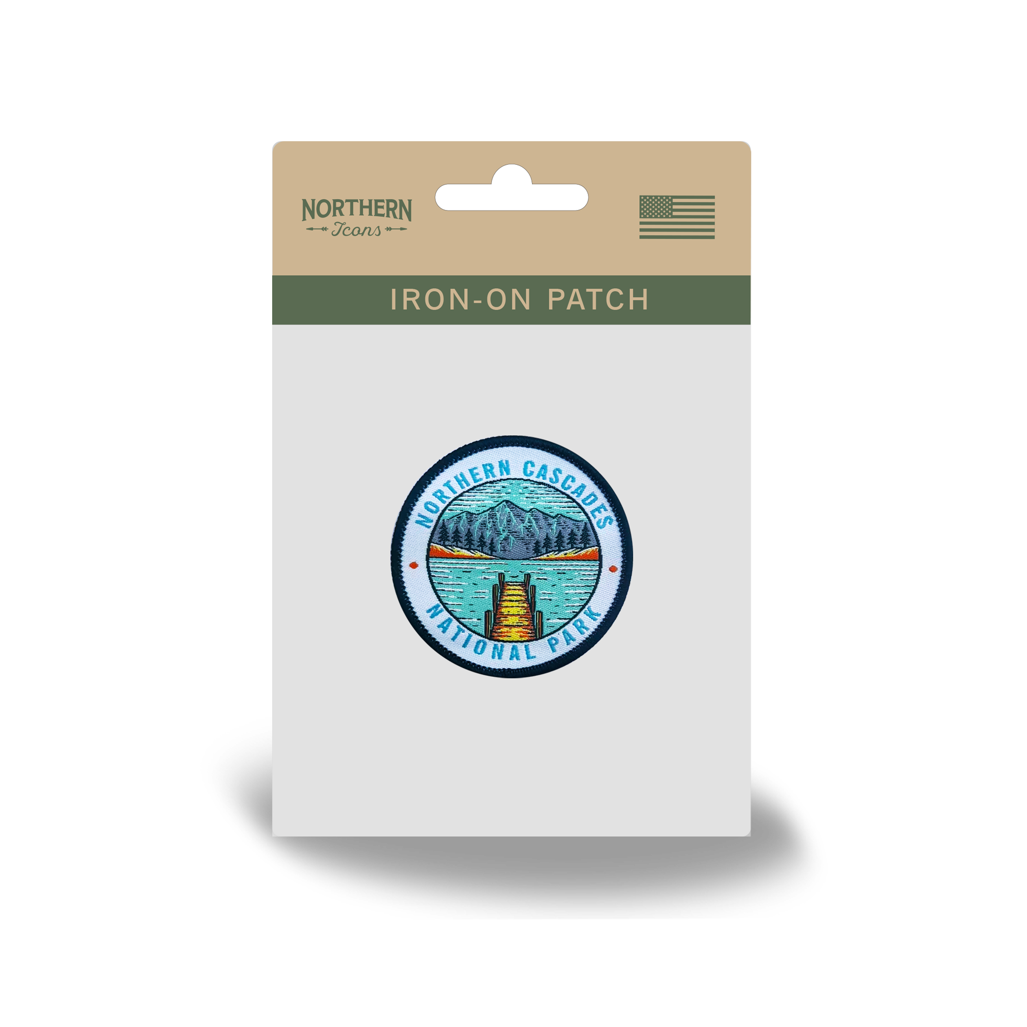 Northern Cascades National Park Embroidered Iron-On Patch Travel Souvenir