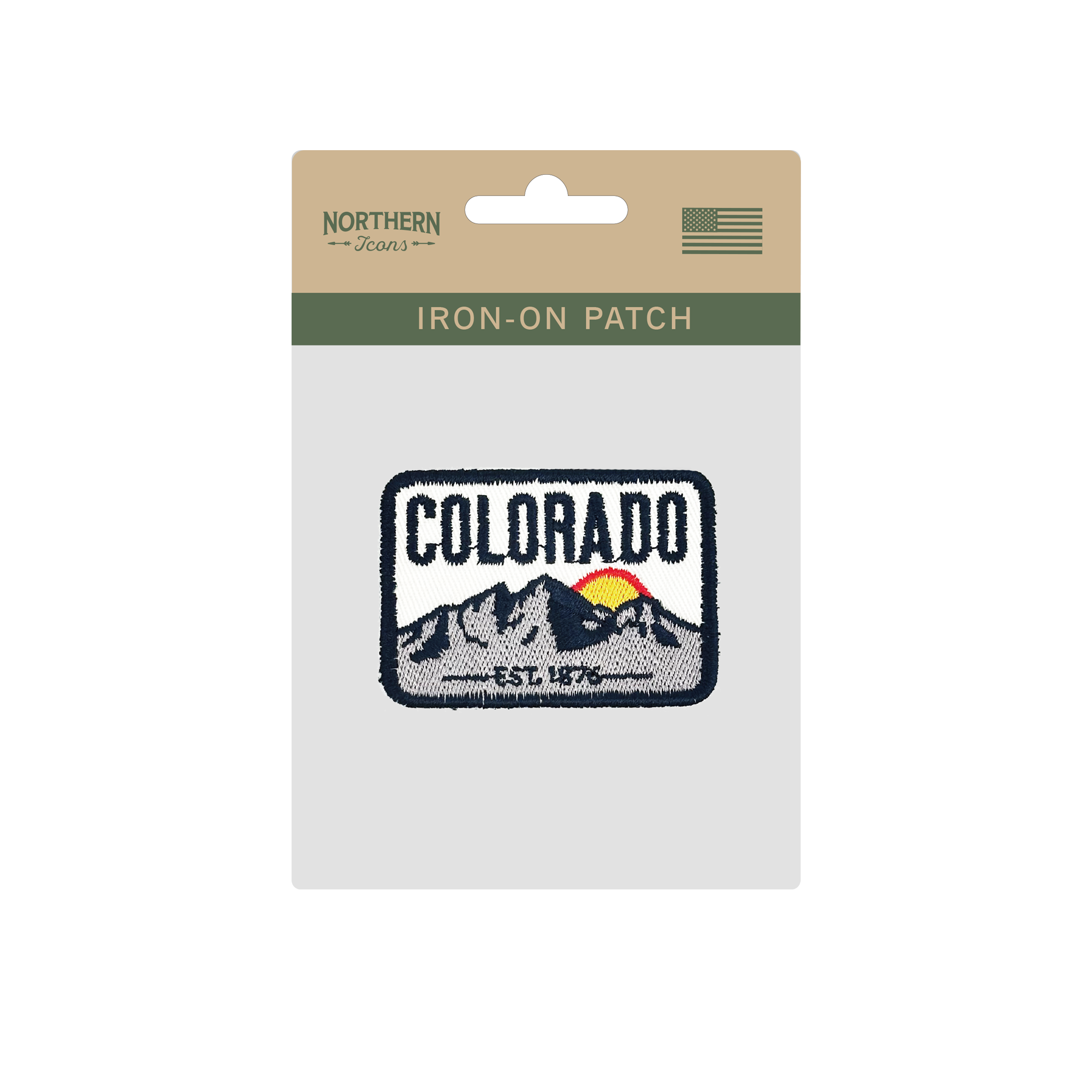 Colorado Mountain Sunrise Iron On Embroidery Patch