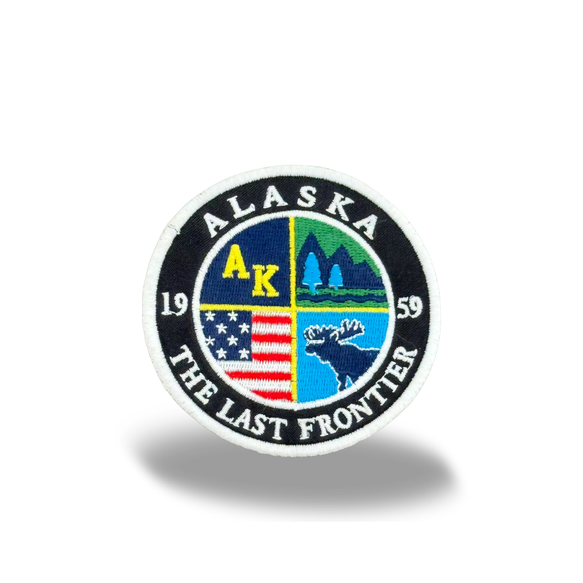 Alaska The Last Frontier Embroidered Patch Moose Mountain Nature Travel Souvenir Badge