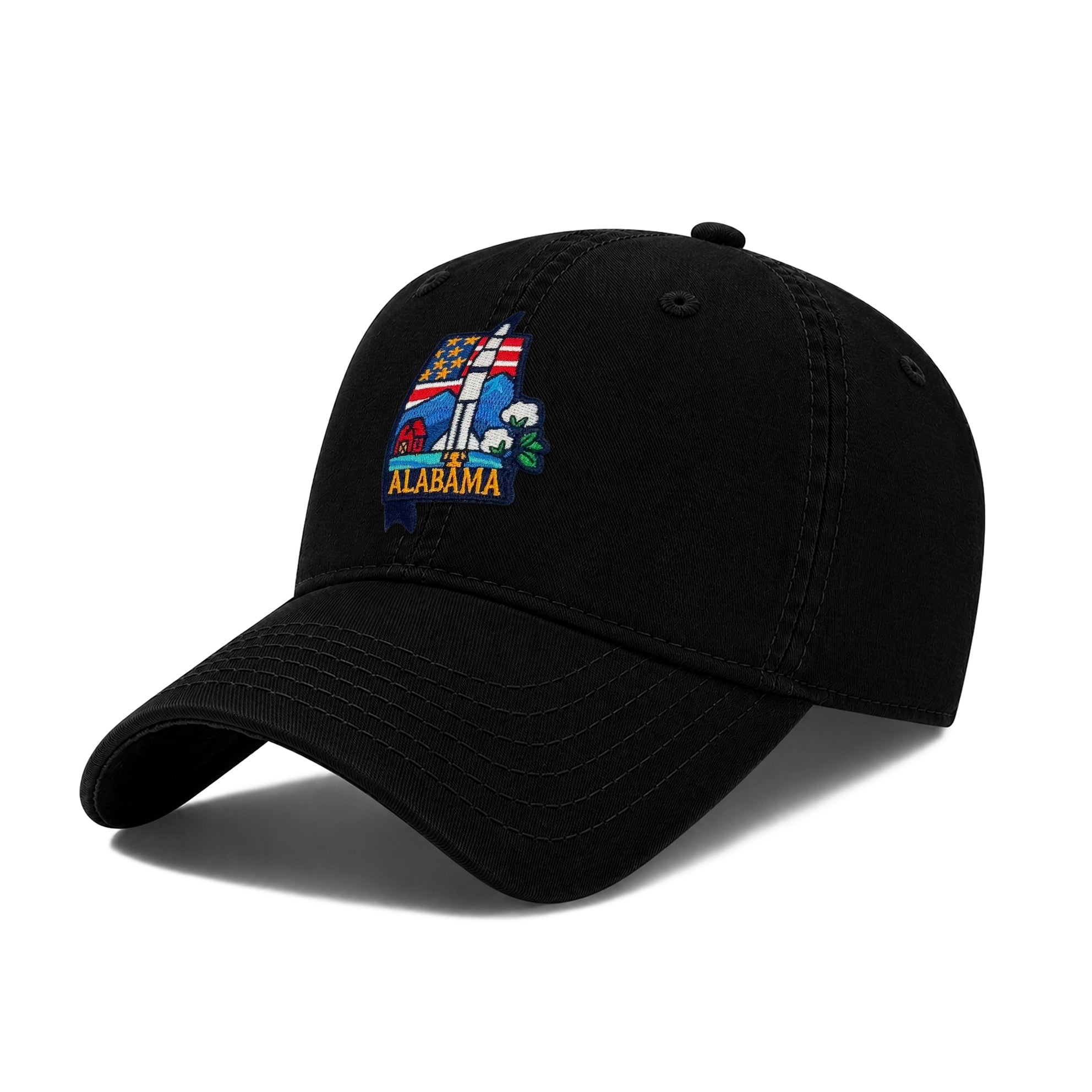 Alabama Heritage Baseball Cap with Embroidered Space Rocket Patch for Men Women