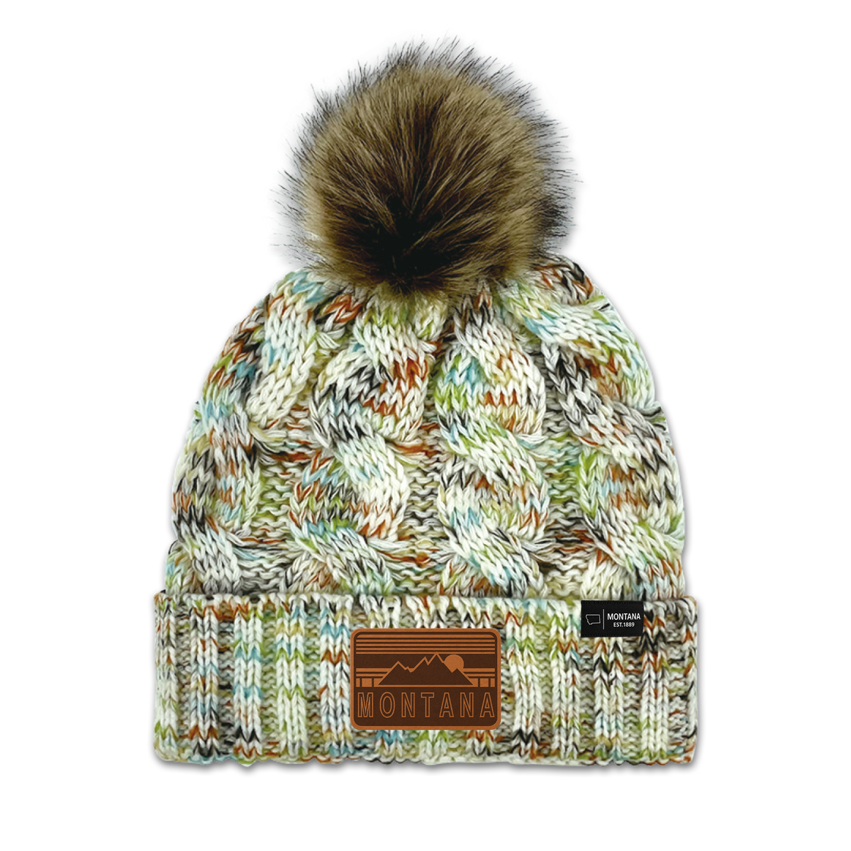 Montana Galaxy Pom Knit Beanie - Fleece Lined Winter Hat
