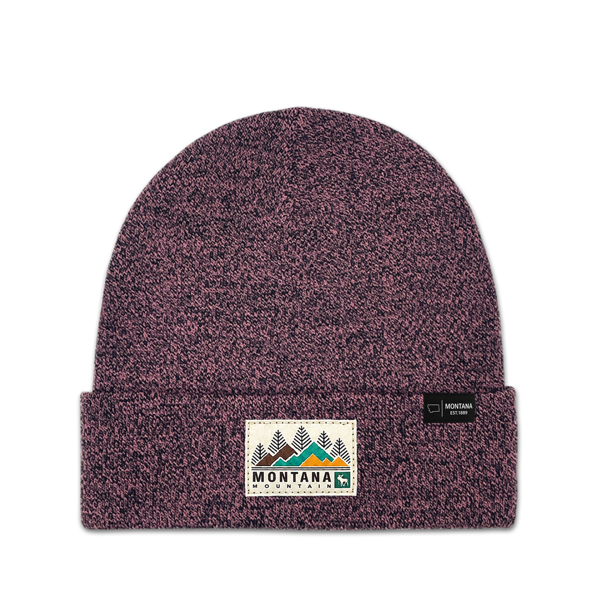 Montana Mountain Heathered Cuffed Beanie - Outdoor Winter Hat